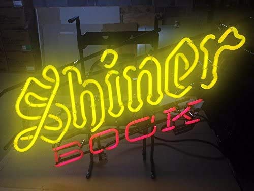Shiner Bock Neon Sign - 20x16 Inch Beer Bar Light, Pub & Man Cave Decor, Vintage Glass Neon Lamp for Business & Home (Multiple Sizes Available) - Perfect for Bars, Game Rooms & Retro Themed Spaces