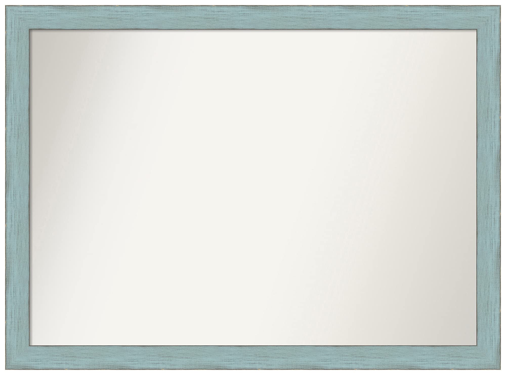 Amanti Art Sky Blue Rustic Frame Non-Beveled Custom Wall Mirror - 22.25 x 30.25 Inches (Various Sizes Available) - Perfect for Bathroom, Bedroom & Living Room Décor