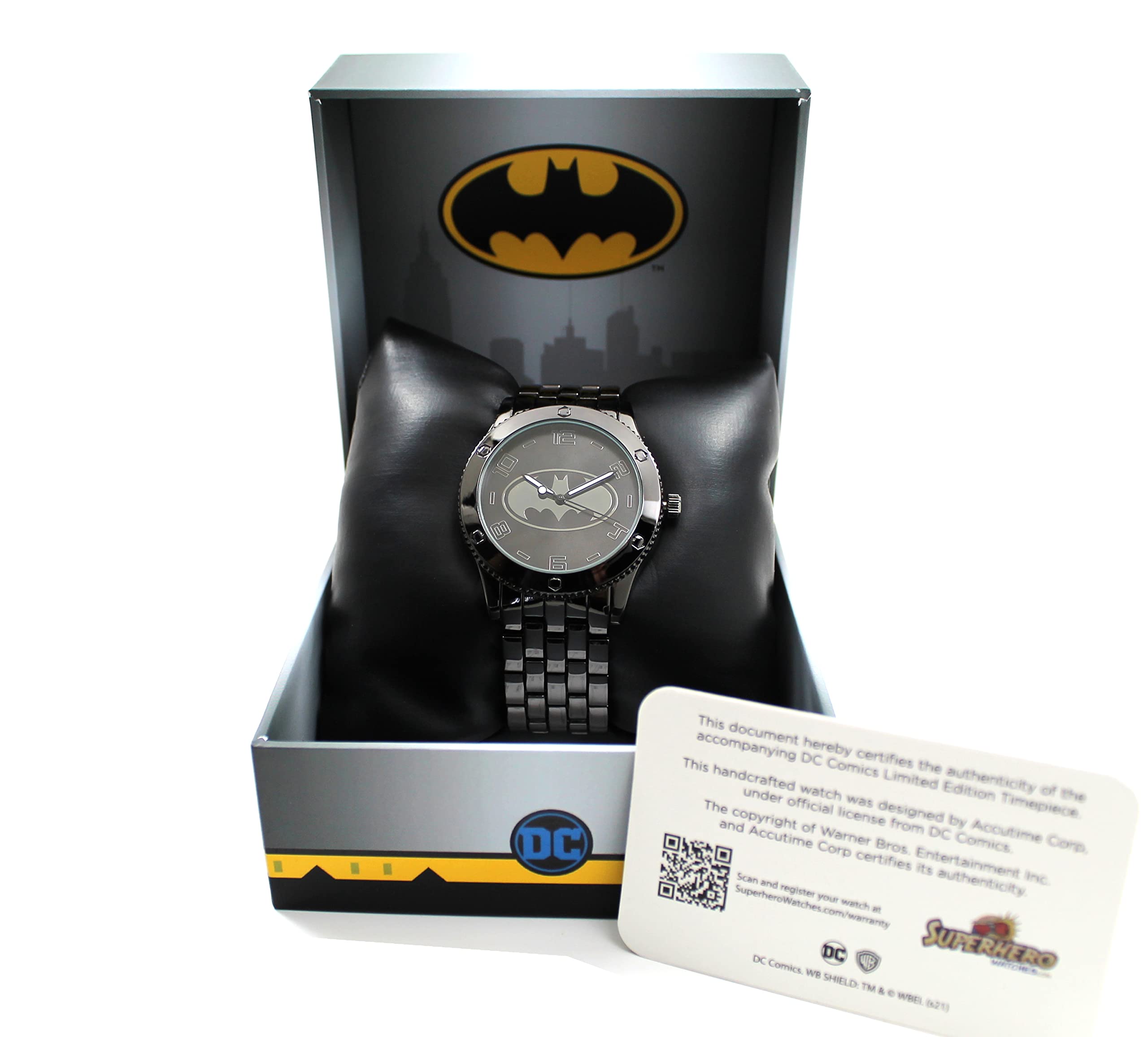 Batman Black Tonal Bracelet Watch (Bat8039) - Stylish Superhero Watch for Men, DC Comics Fans & Collectors - Perfect for Cosplay, Gifts & Everyday Wear