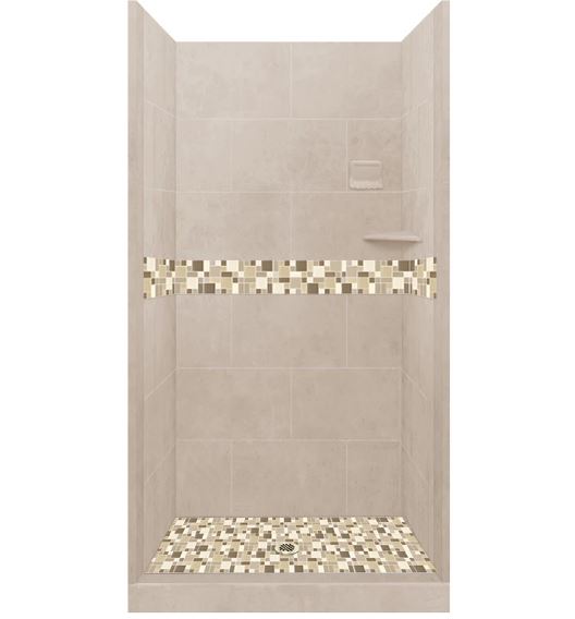 Custom Shower Kits - Alcove Pan, Walls, Thresholds & Optional Glass Enclosure | DIY Bathroom Remodeling Solution for Homeowners & Contractors | Perfect for Small Bathrooms & Space-Saving Designs