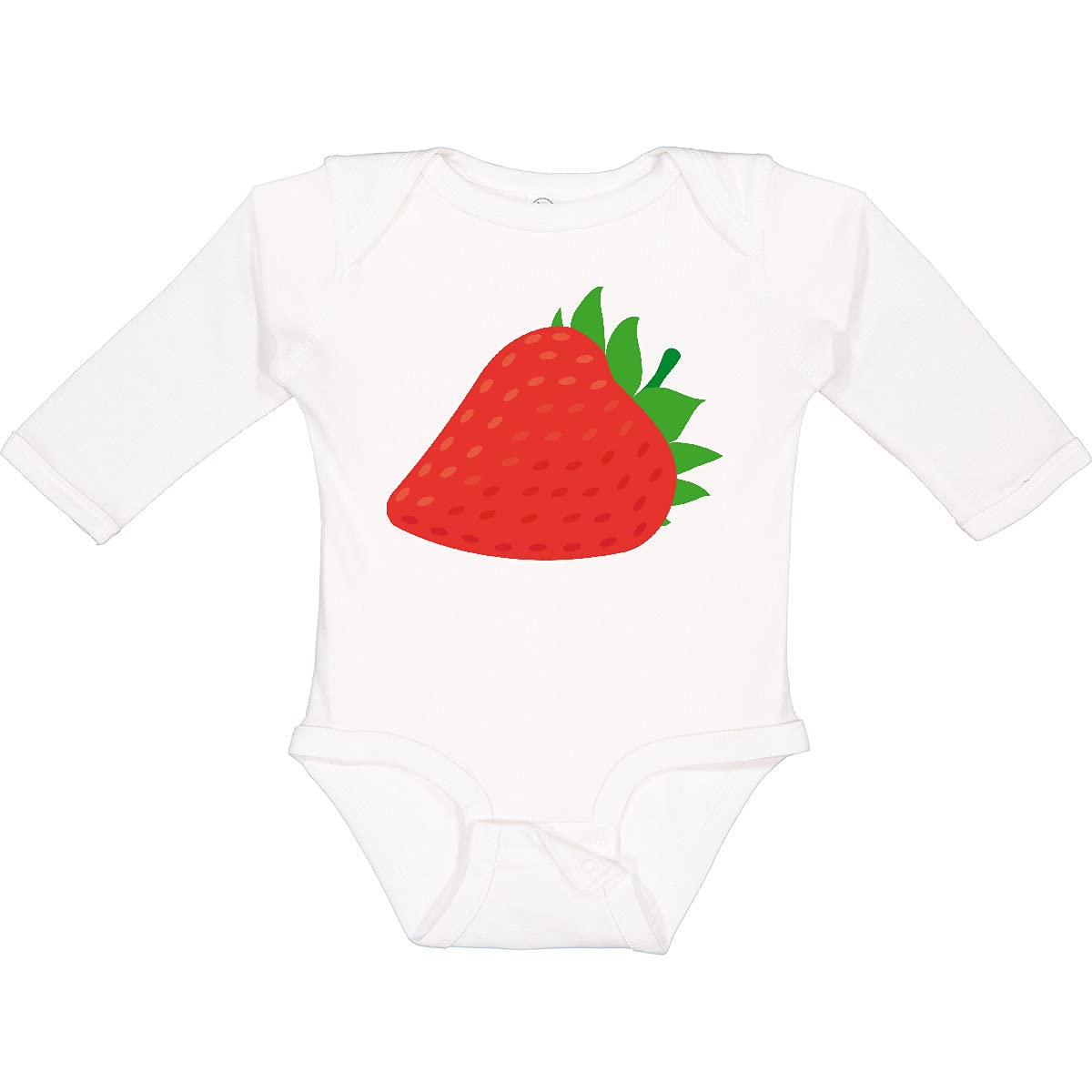 Inktastic Strawberry Fruit Print Baby Long Sleeve Creeper - Soft Cotton Bodysuit for Newborns & Infants | Perfect for Family Photos, Playdates & Everyday Wear