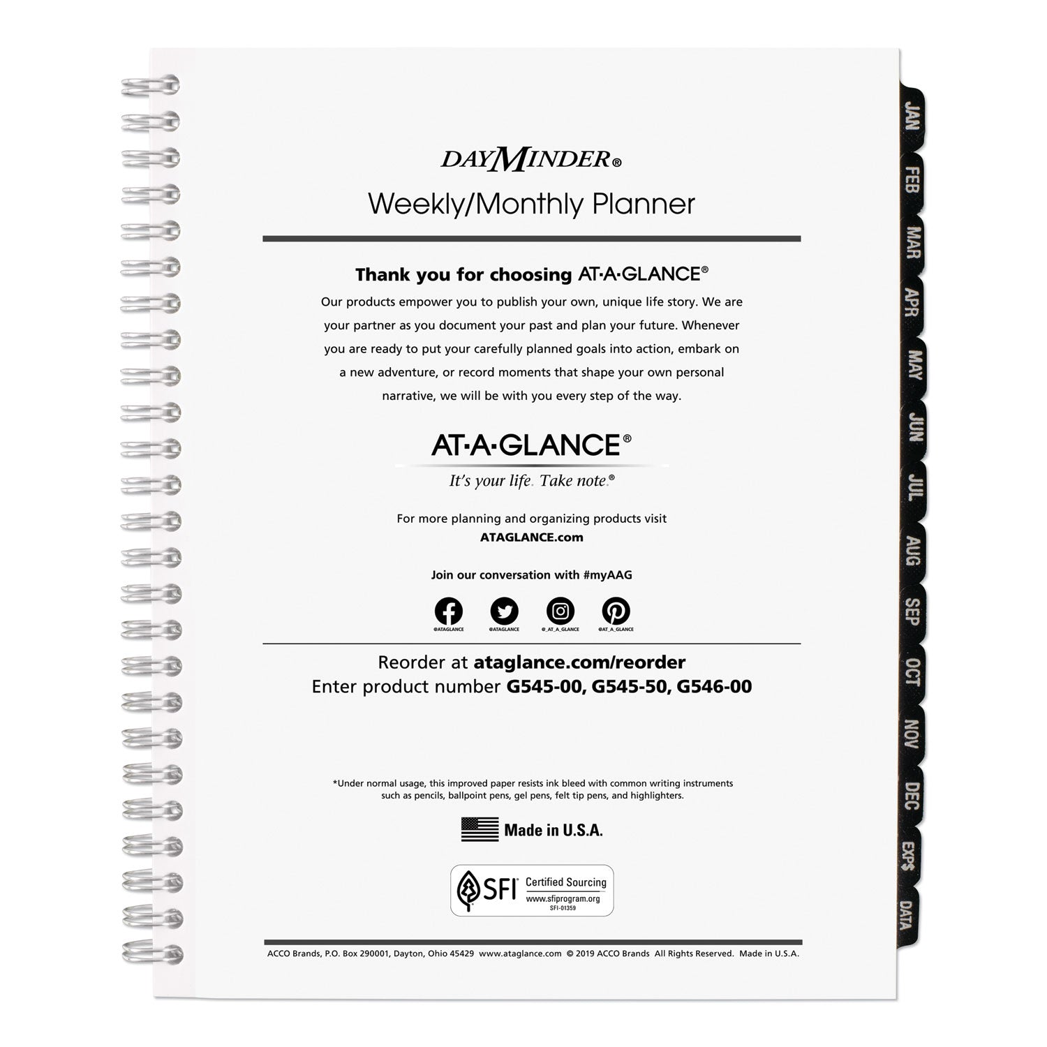 AT A GLANCE® 2025 DayMinder Executive Planner Refill - 8.75 x 7 Inch Weekly/Monthly Calendar Pages | White Paper | January to December 12-Month Supply | Perfect for Office, Home & Business Planning