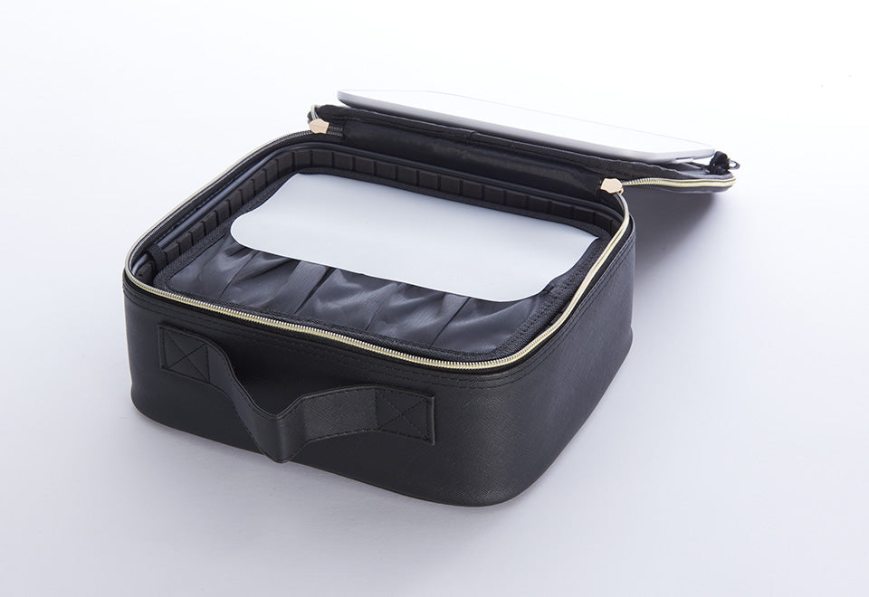 IGIA Travel Makeup Case with Mirror - Portable Cosmetic Organizer for Women, Perfect for Travel, Gym & On-the-Go Beauty Essentials