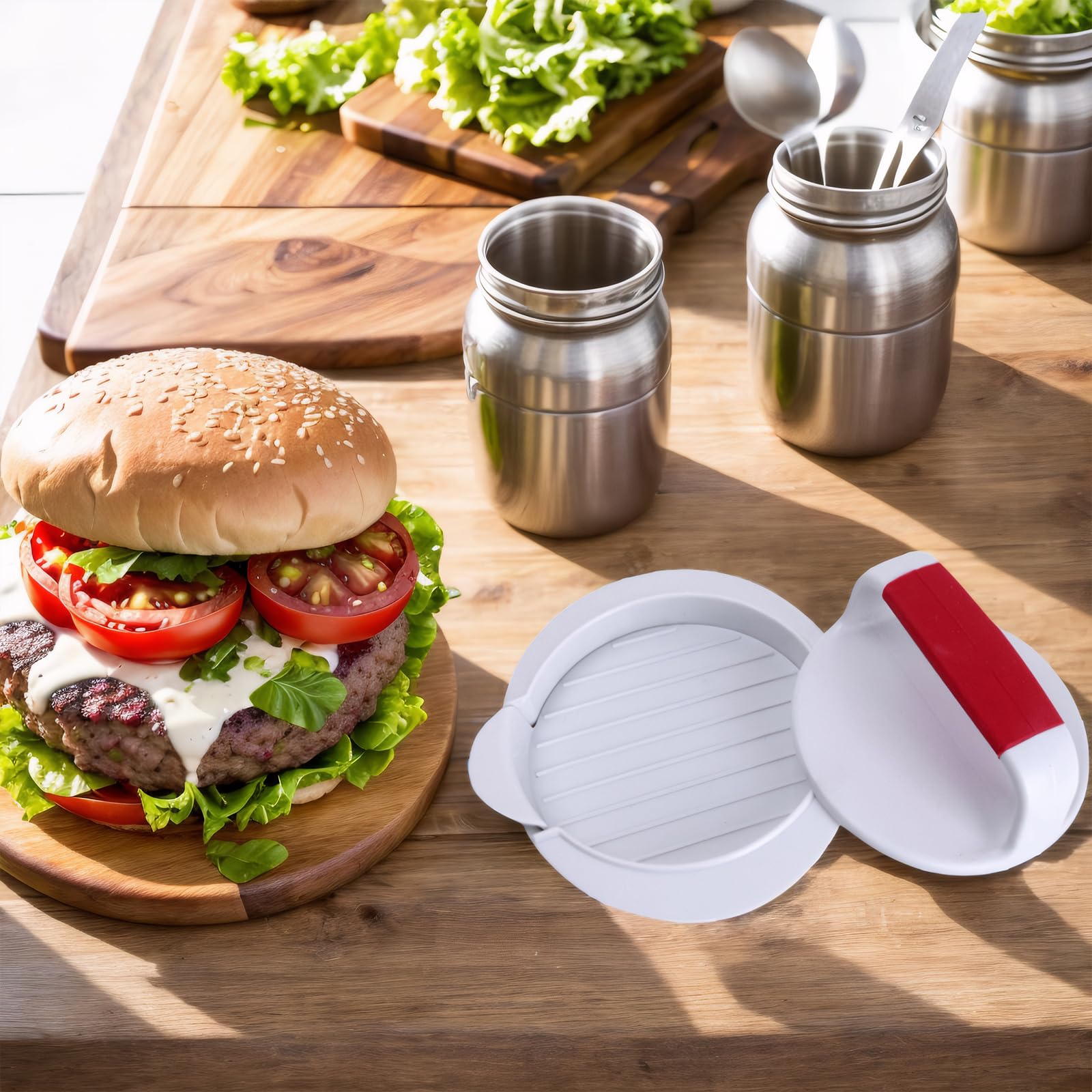 Stainless Steel Hamburger Patty Press Maker - 4.6