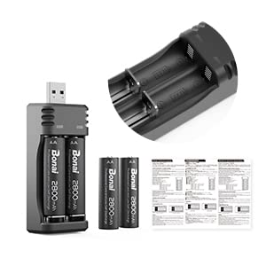 BONAI Rechargeable AA Batteries with USB Charger - 8 Pack High Capacity Ni-MH AA/AAA Batteries & Fast Charging Station - Perfect for Cameras, Toys, Flashlights, and Electronic Devices