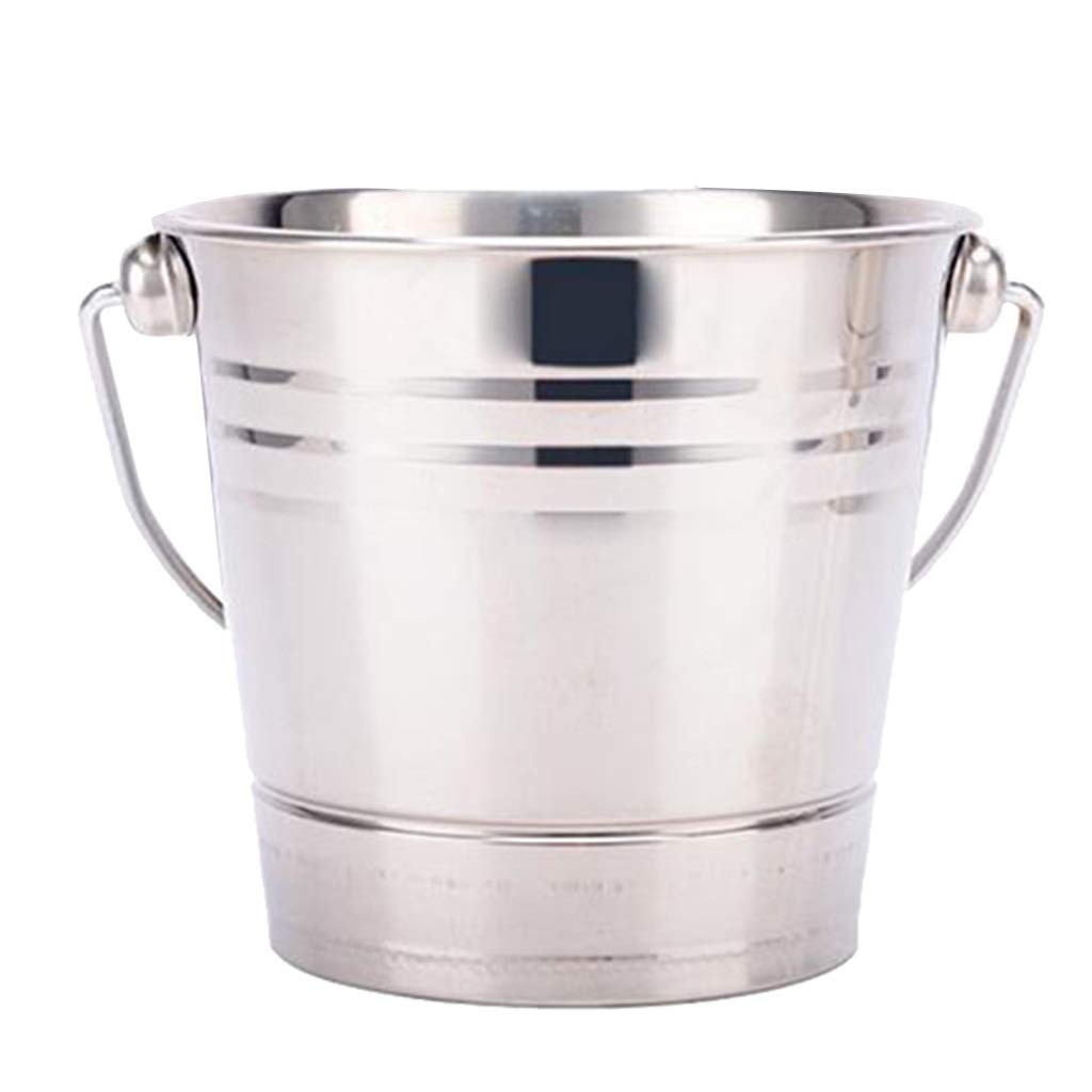 Premium Stainless Steel Ice Bucket - 2L Champagne & Wine Cooler for Bar, Restaurant, Party - Elegant Drink Chiller for Weddings, Cocktail Events & Home Entertaining