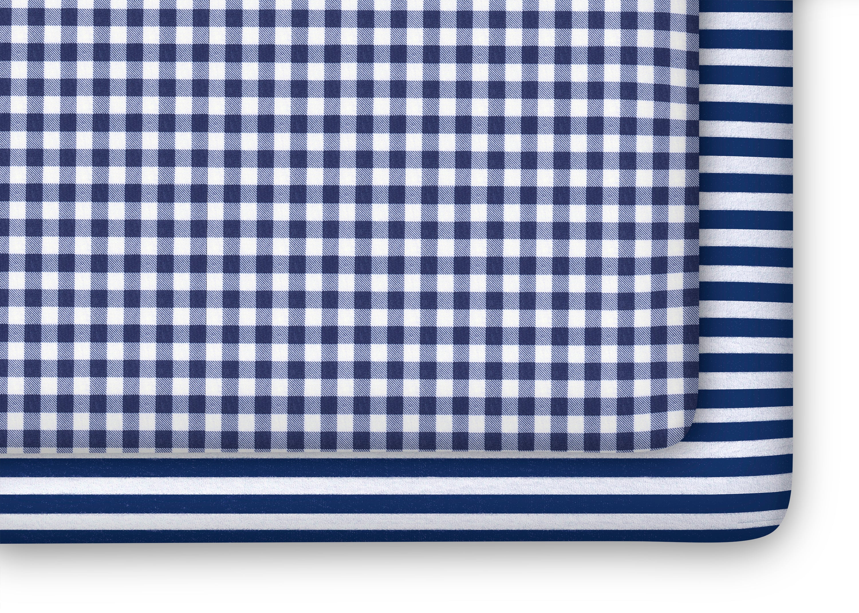 Blue Gingham Fitted Crib Sheets 2 Pack - Soft Baby Crib Bedding Set for Boys & Girls - Perfect for Nursery, Daycare & Travel
