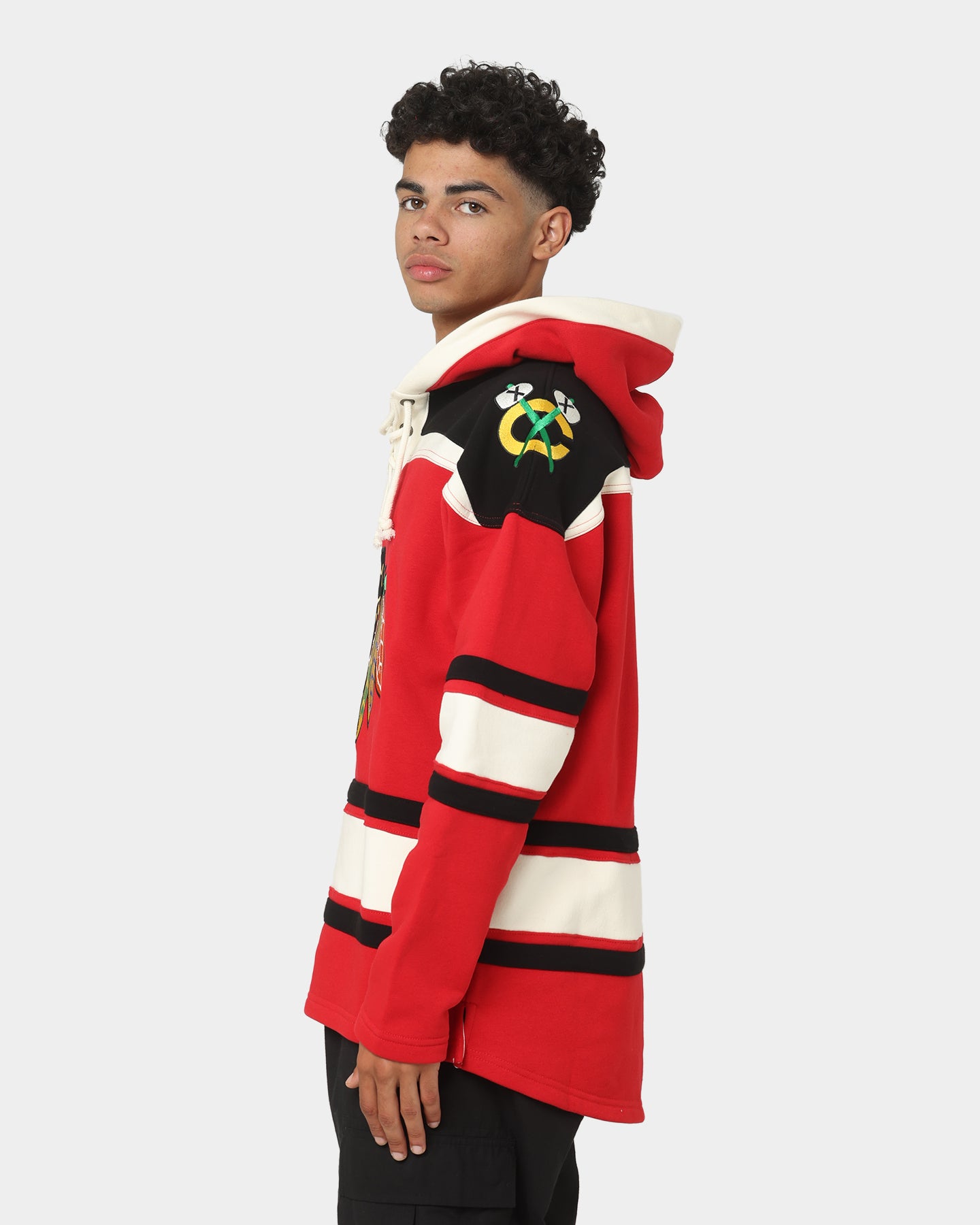 47 Brand Chicago Blackhawks Superior Lacer Hoodie - Red NHL Team Hooded Sweatshirt for Men & Women | Game Day, Casual Wear & Outdoor Activities