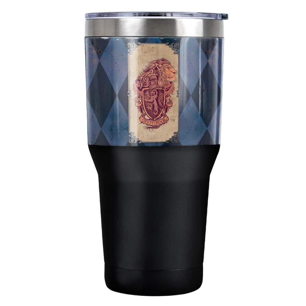 Harry Potter Hogwarts Houses Stainless Steel Tumbler 30oz - Vacuum Insulated Double Wall Coffee Travel Mug with Leakproof Sliding Lid - Perfect for Hot & Cold Drinks at Home, Office or On-the-Go