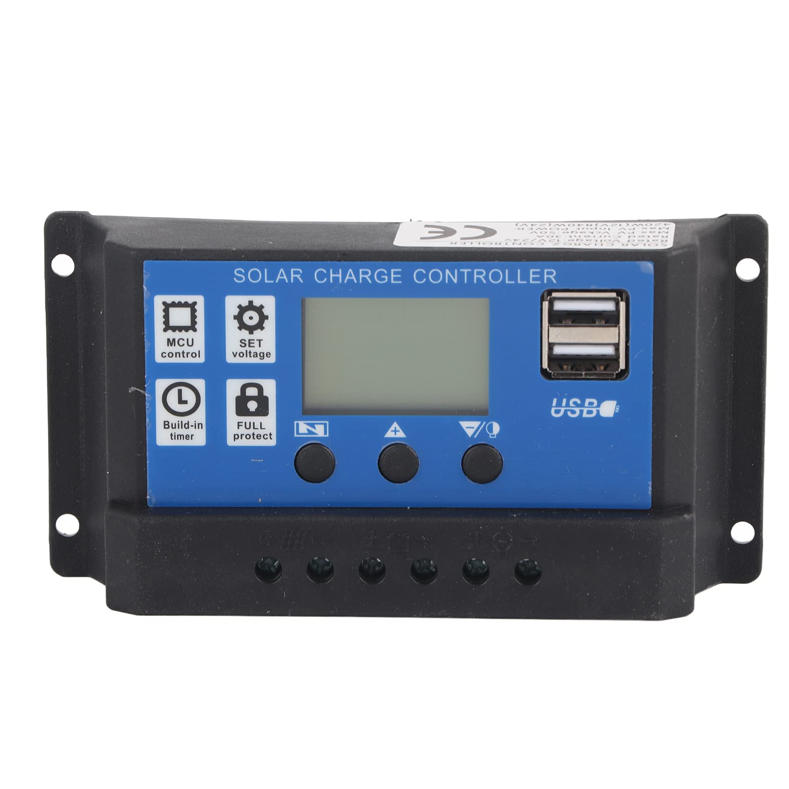 Smart Solar Charge Controller with LCD - Reverse Current Protection for Industrial & Courtyard Use