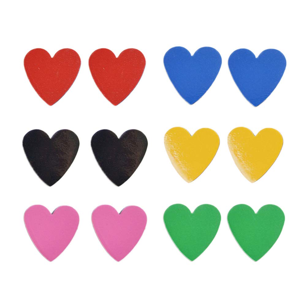 Funny Heart Fridge Magnets 12PCS - Colorful Stickers for Kids & Home Decor
