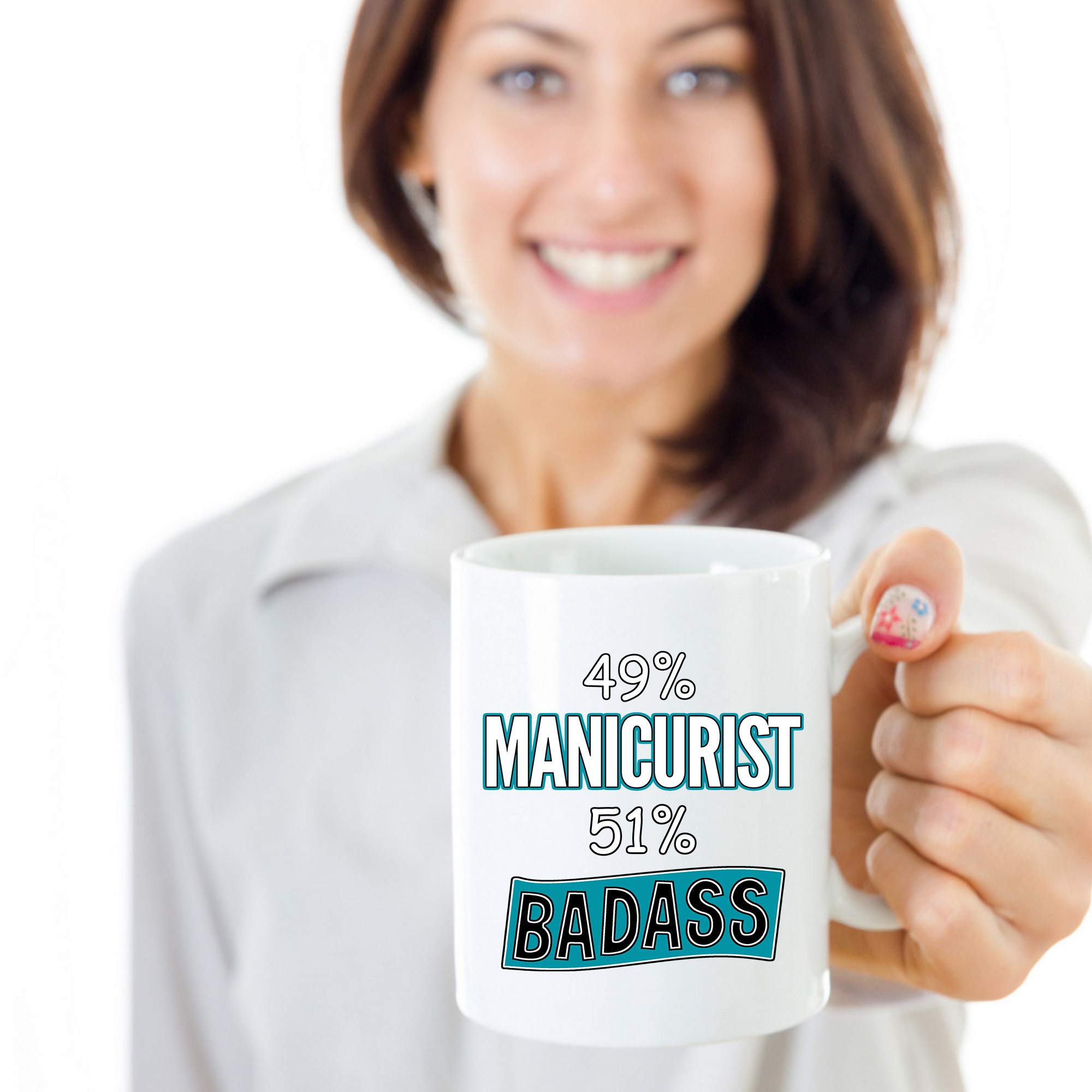 11 oz White Manicurist Coffee Mug - Funny Gift for Women & Men - Perfect for Nail Technicians, Salons & Coffee Lovers