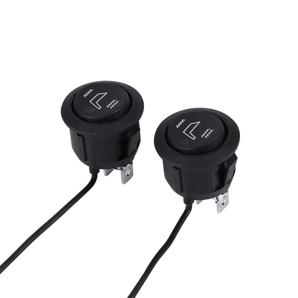 2 Pcs Universal 3-Pin Round Car Seat Heater Switch - Hi/Low/Off Rocker Control for Heated Seats | Perfect for Winter Driving & Cold Weather Comfort