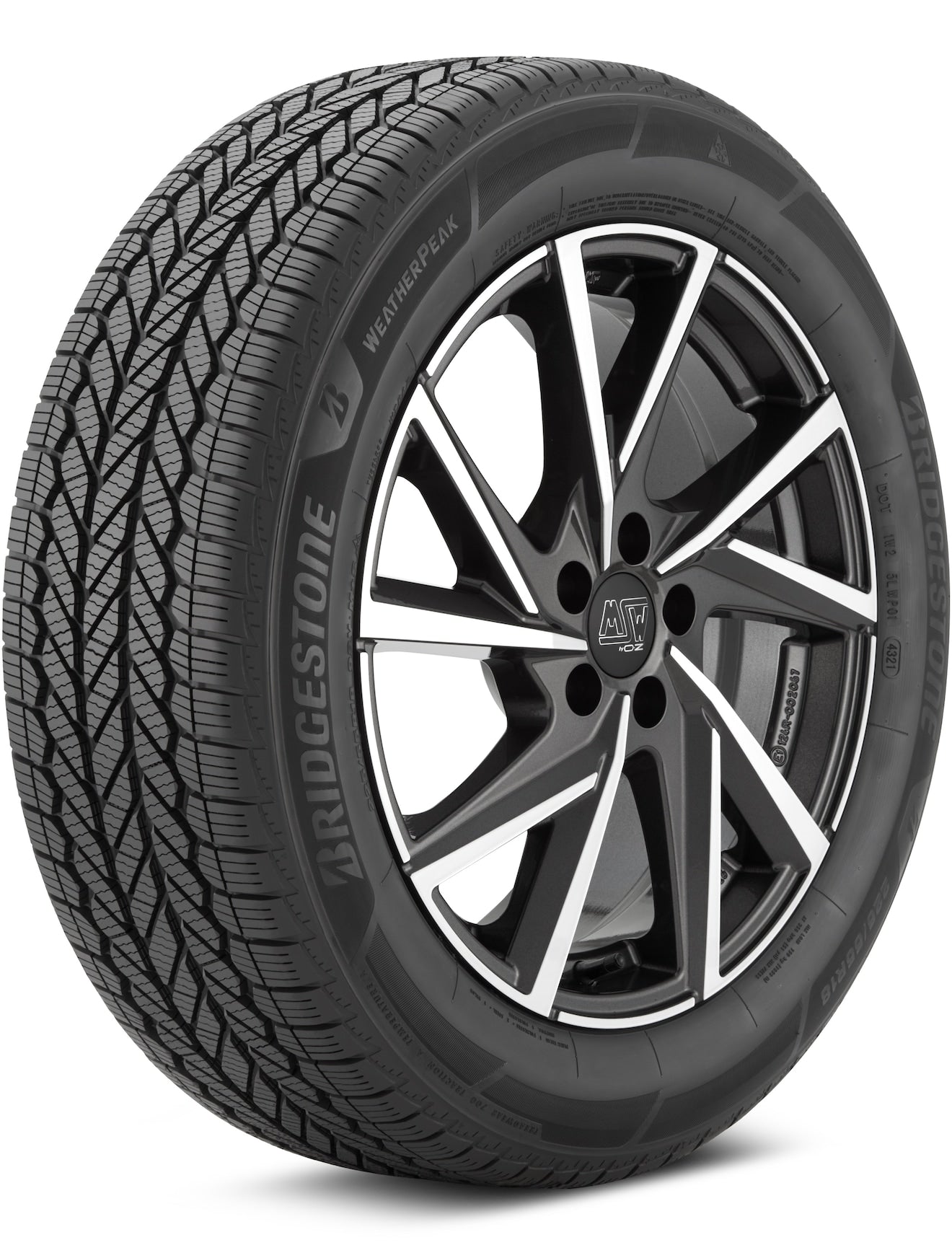 Bridgestone Weatherpeak 185/55R15 82V All-Season Tire - High Performance for All Weather Conditions, Perfect for Sedans & Compact Cars