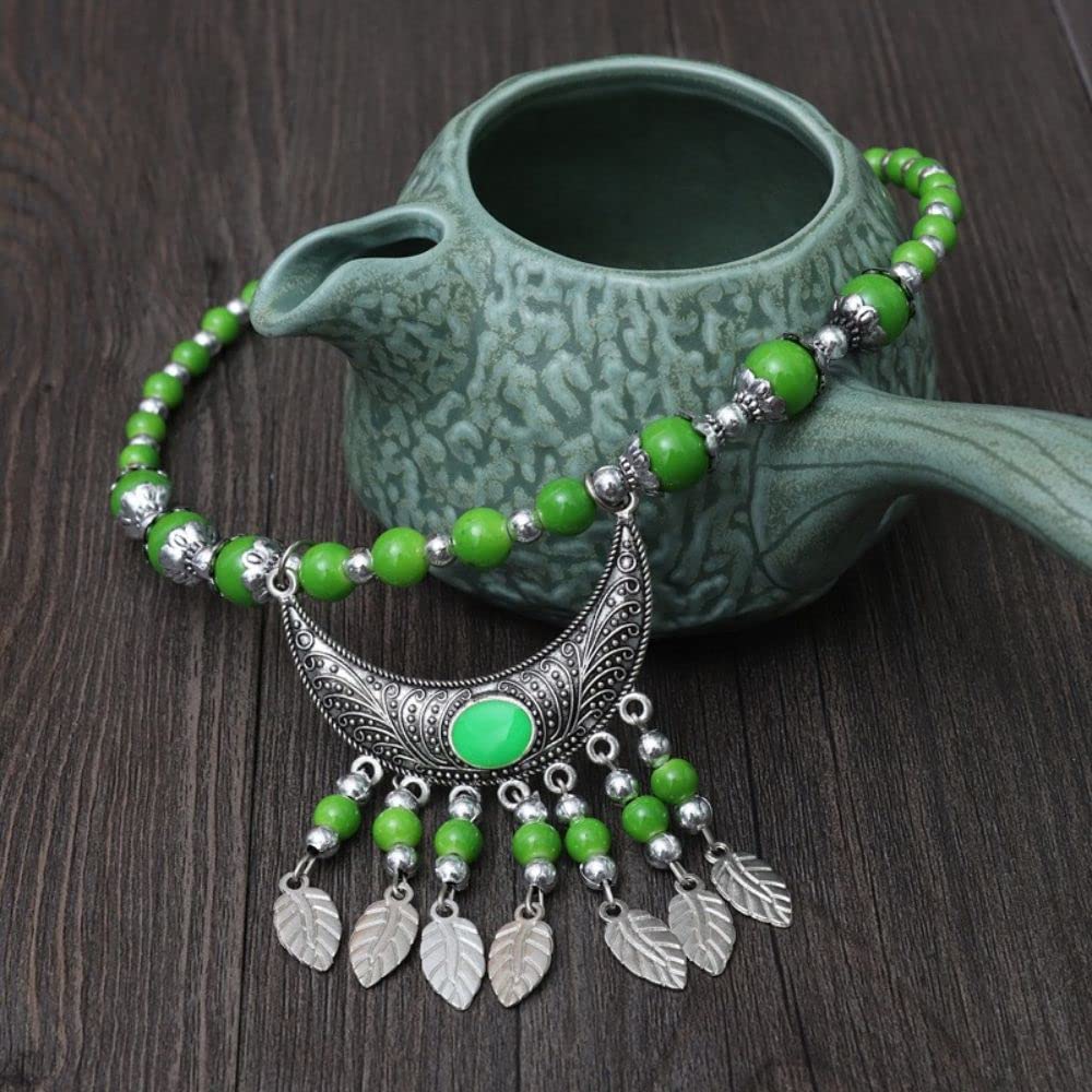 Elegant Fringed Forehead Chain Hair Accessory - Boho Fairy Hair Ornaments, National Style Women's Necklace & Eyebrow Pendant - Green | Perfect for Festivals, Weddings & Bohemian Fashion
