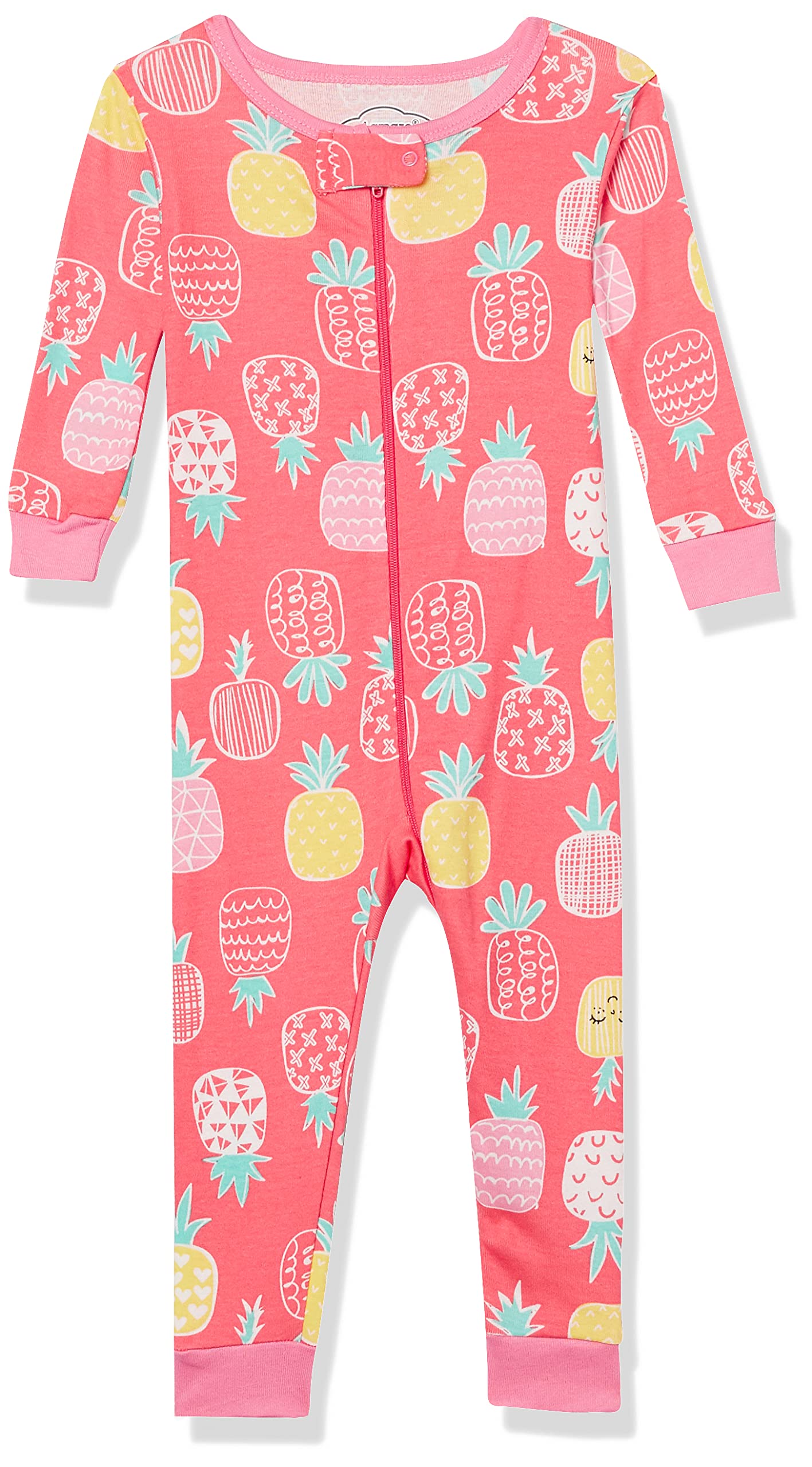 Lamaze Organic Baby Girl Stretchie One-Piece Footed Pajamas with Zipper - Soft & Comfortable Sleepwear for Infants & Toddlers - Perfect for Bedtime, Naptime & Playtime