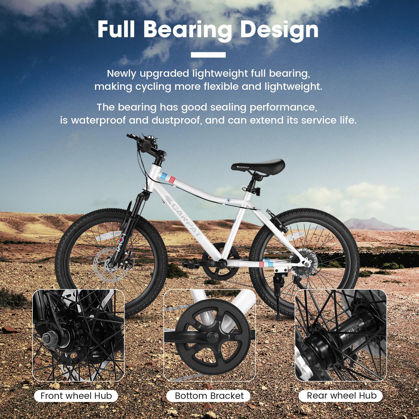 **Ecarpat 20 Inch Kids' Bike for Ages 6-12 | 7-Speed Mountain Bike for Boys & Girls | Birthday Gift | Outdoor, City & Snow Cycling | Pink, Blue, Green, White Options**    *(Perfect for Birthday Gifts, Outdoor Adventures, Commuting & Winter Riding!)*