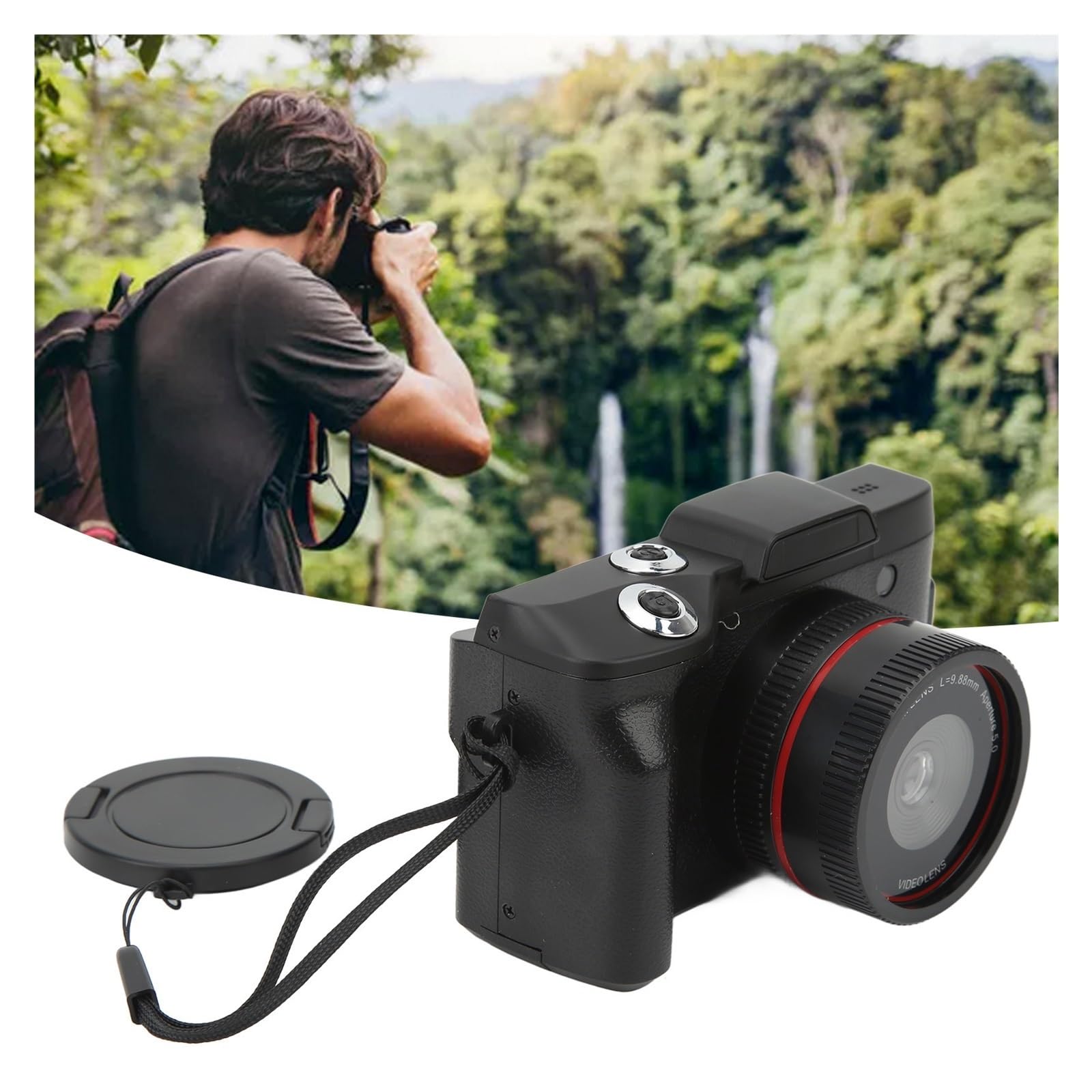 16X Digital Zoom Camera - 1080P HD Video Camcorder with LCD Display for Vlogging, YouTube, Travel & Outdoor Adventures