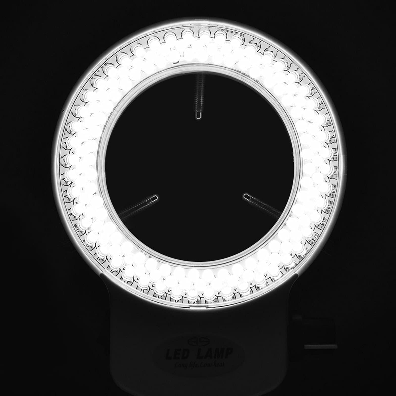 Fydun Microscope LED Ring Light - 144 Adjustable LED Beads, Dimmable Illumination for Stereo Microscopes & Camera Photography (White/Black) - Perfect for Lab Research, Jewelry Inspection & PCB Repair