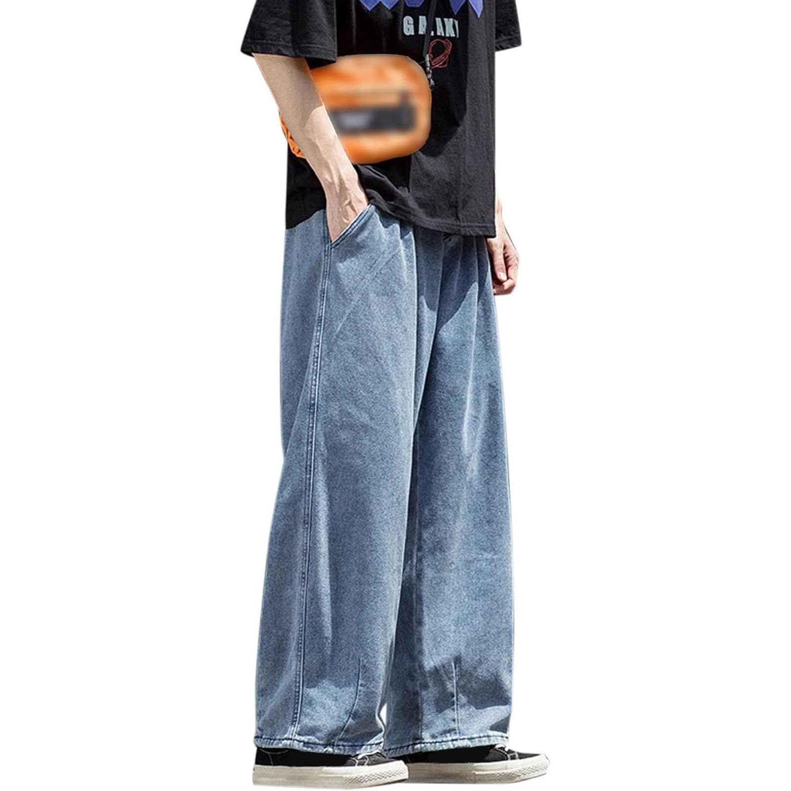 **GOZYLA Men's Baggy Jeans - Hip Hop Wide Leg Denim Pants for Teen Boys & Men | Streetwear, Skateboard & Casual Wear**    *(Perfect for urban fashion, street style, and skateboarding – comfortable and trendy for everyday wear!)*