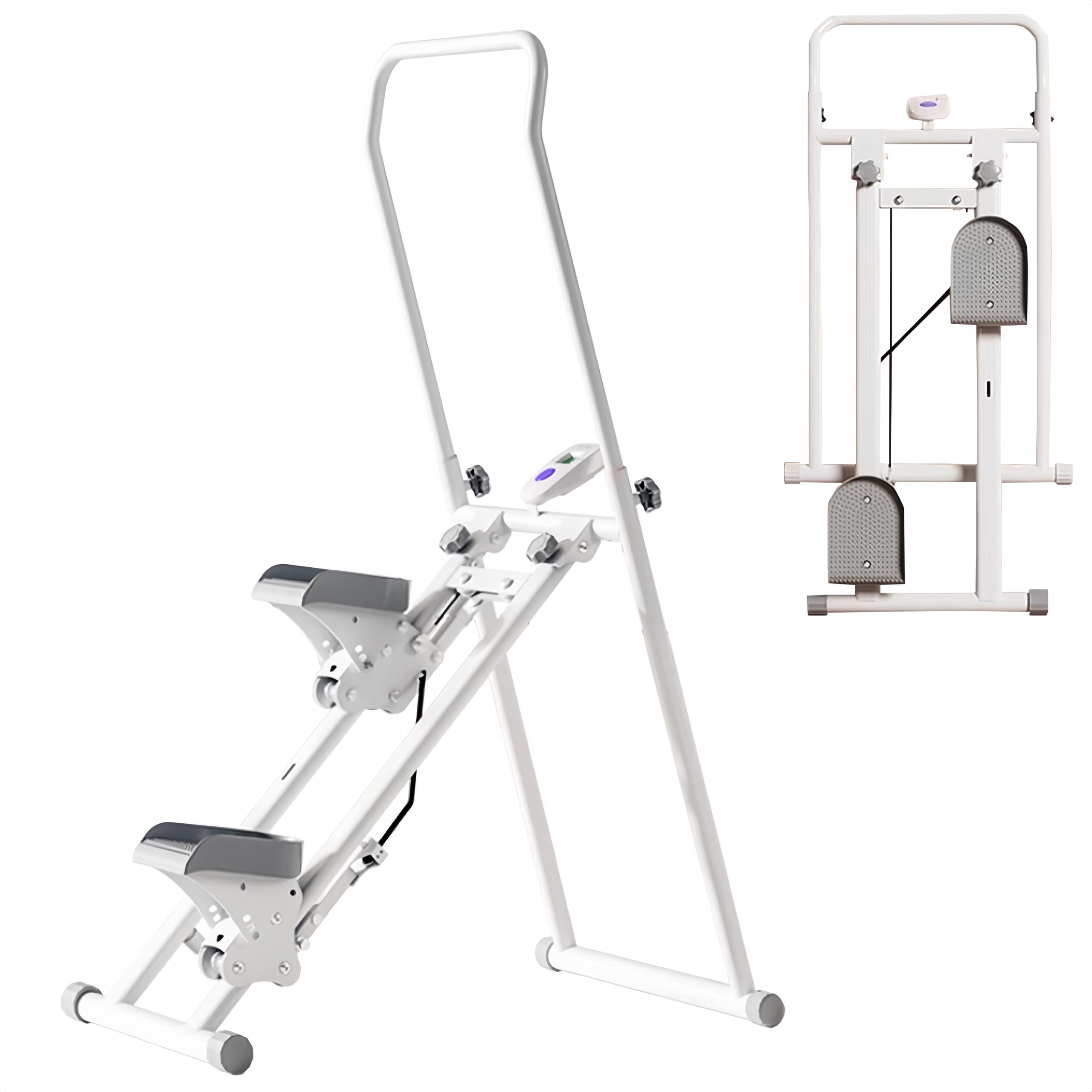 Foldable Vertical Climber Exercise Machine - Adjustable Height Home Gym Equipment for Full Body Workout (330LB Capacity) - Perfect for Cardio Training, Weight Loss & Home Fitness for Men & Women - Ideal for Small Spaces, Apartments & Home Workouts