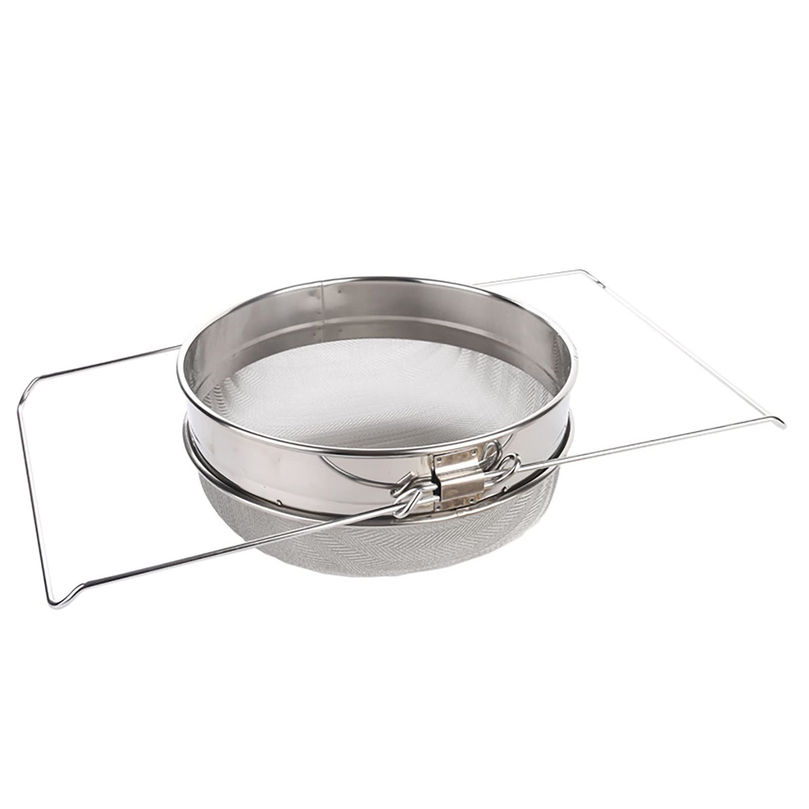 Stainless Steel Honey Strainer Funnel with Extendable Handle - Dual Filter for Honey, Wine & Liquids | Keep Fresh Storage Containers | Perfect for Kitchen, Bar & Home Brewing