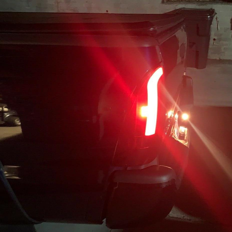 Kojem LED Tail Lights for 2005-2015 Toyota Tacoma - C-Shape LED Tube Bar Rear Lamps Pair with Black Housing & Smoke Lens - Upgrade Your Truck's Style & Visibility for Night Driving & Off-Road Adventures