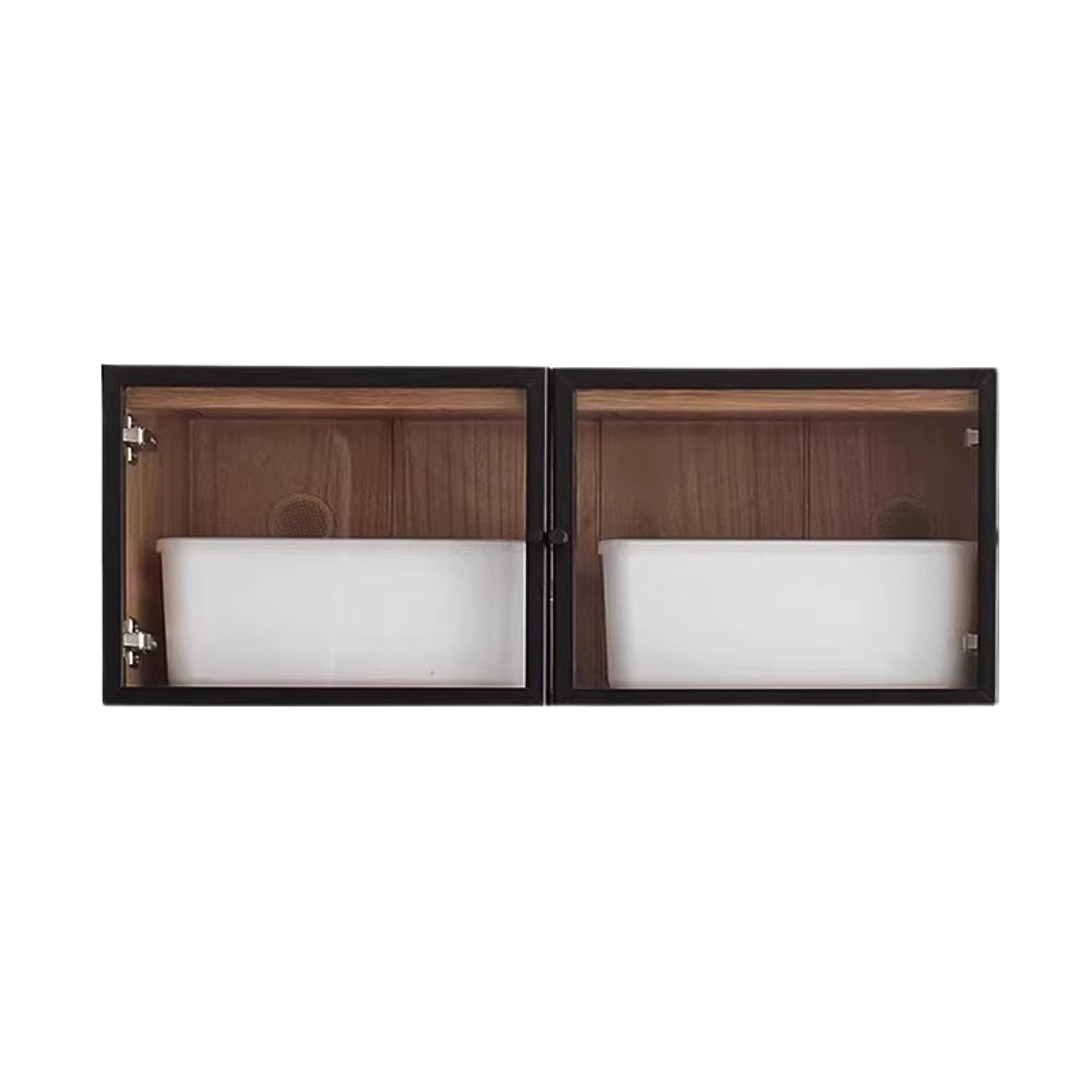Solid Oak Wood Cabinet with Bookcase - Stylish Storage for Home Office, Living Room & Bedroom