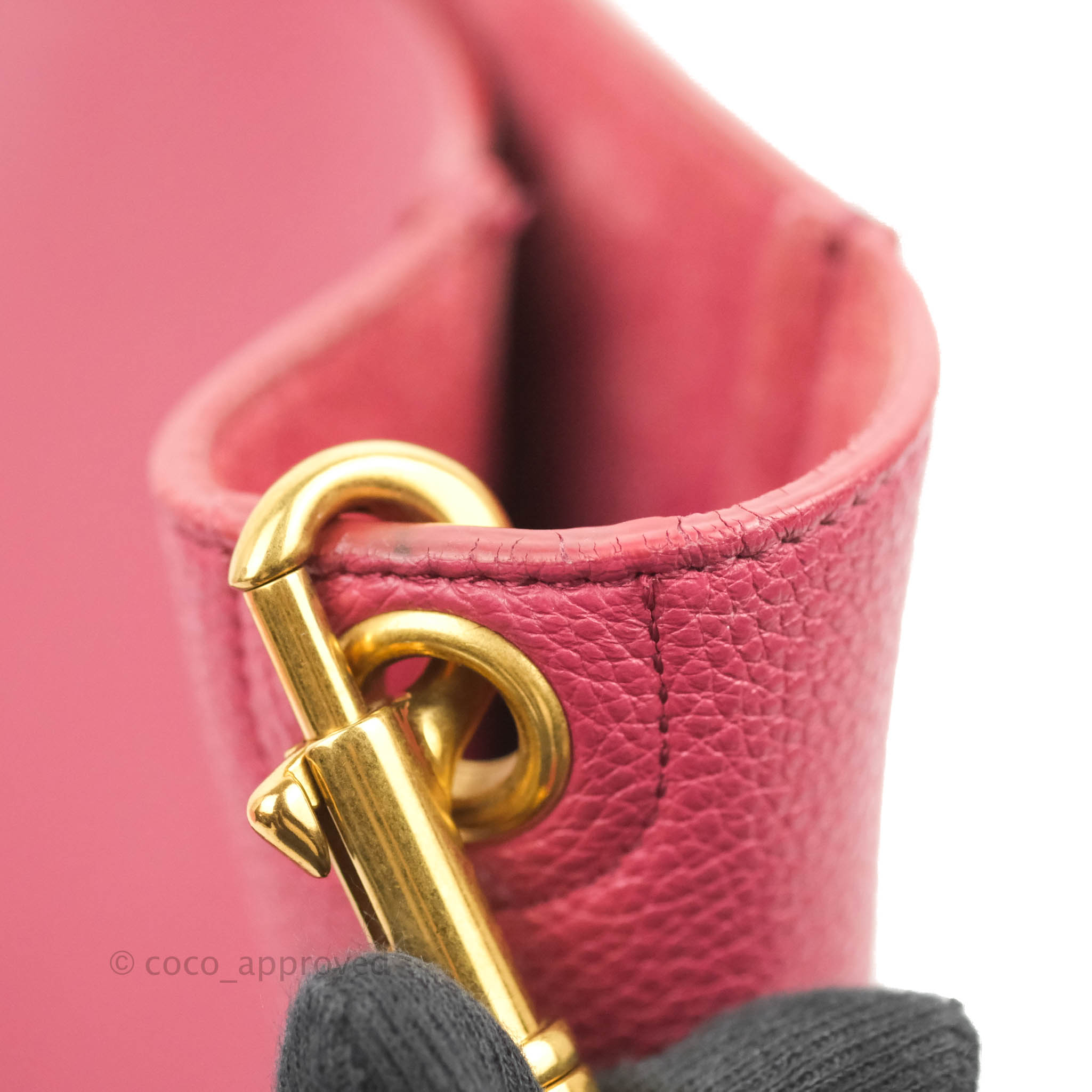 Celine Sangle Bucket Bag in Dark Pink Grained Calfskin with Gold Hardware - Stylish Women's Shoulder Bag for Work, Travel & Everyday Use