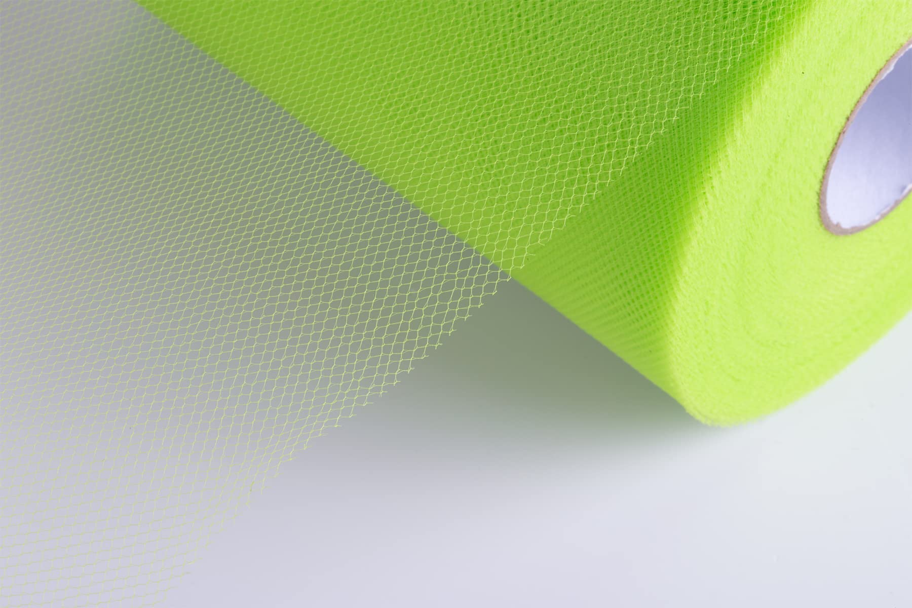 6 Inch x 100 Yards (300 Feet) Premium Polyester Tulle Fabric Roll - Soft Draping Organza Netting for Wedding Decor, Baby Shower, DIY Tutu Skirts, Gift Wrapping & Craft Projects - Apple Green