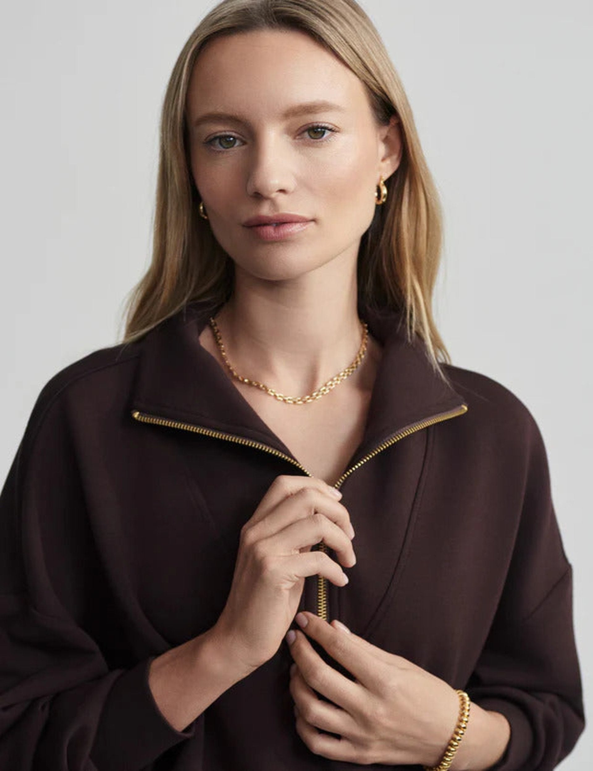 Hawley Half Zip Sweatshirt for Men & Women | Soft Cotton Blend Pullover | Coffee Bean Color | Perfect for Casual Wear, Outdoor Activities & Layering in Cool Weather