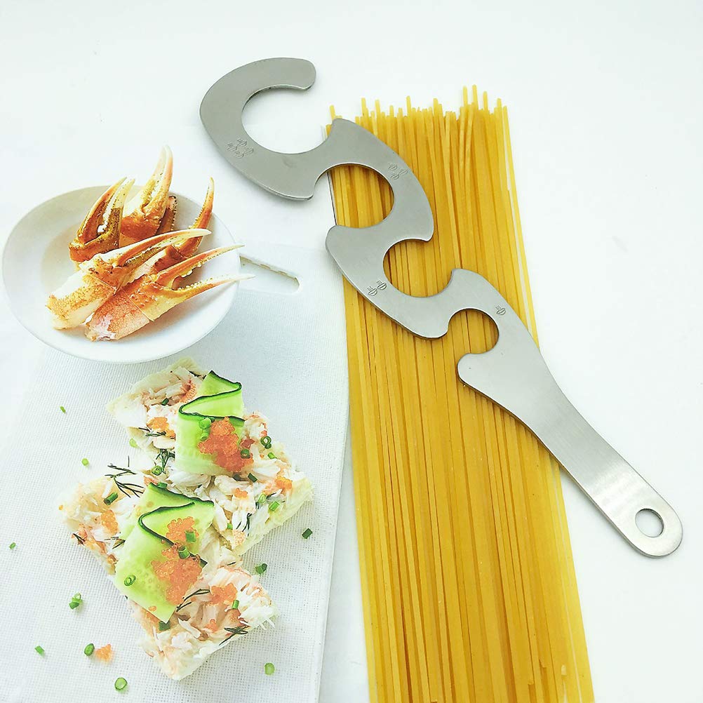 Stainless Steel Spaghetti Measurer with 4 Holes - S-Shaped Pasta Portion Tool for Perfect Spaghetti Serving | Essential Kitchen Gadget for Cooking, Meal Prep & Italian Cuisine Lovers