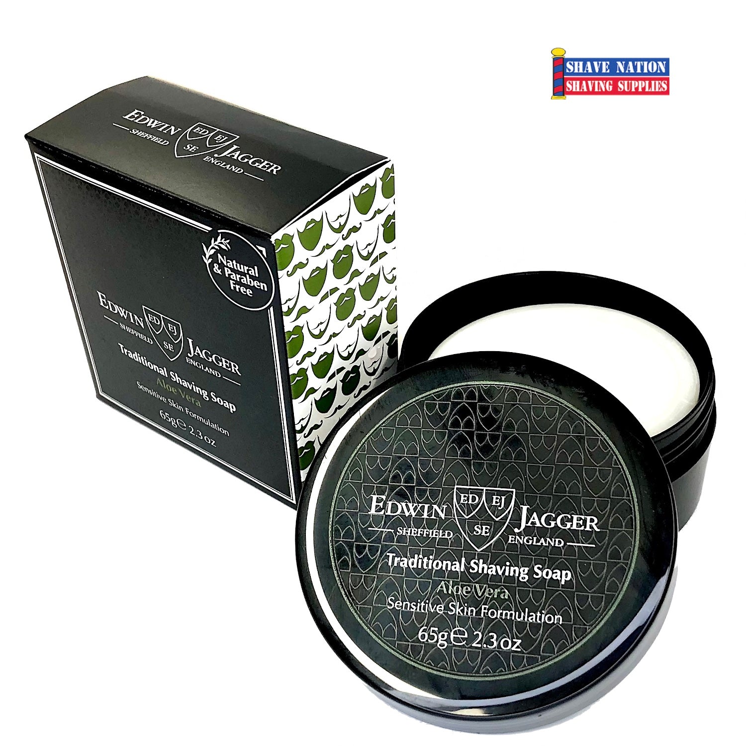 Edwin Jagger Travel Soap with Aloe Vera - Moisturizing Shaving Soap for Men, Compact & Portable for Travel, Gym, and Business Trips