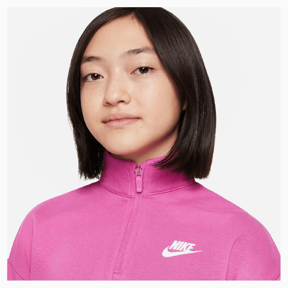 Girls' Sportswear Club Fleece 1/2 Zip Pullover - Soft & Warm Athletic Top for School, Gym & Outdoor Activities
