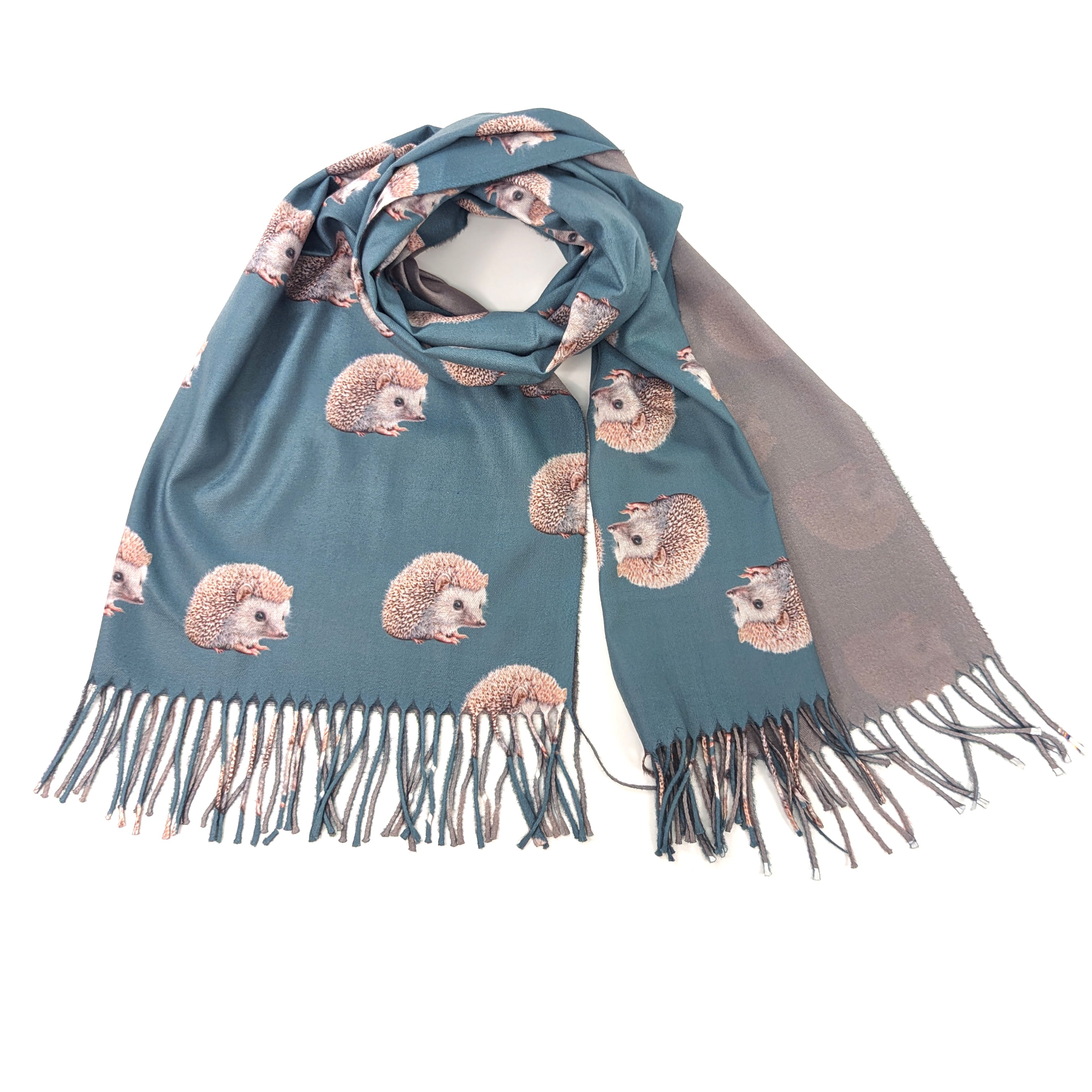 Exclusive Hot Chocolate Hedgehog Pashmina Scarf - Soft Winter Shawl Wrap (70x180cm) for Women's Fashion, Cold Weather Accessory & Gift Idea - Perfect for Office, Travel and Outdoor Activities
