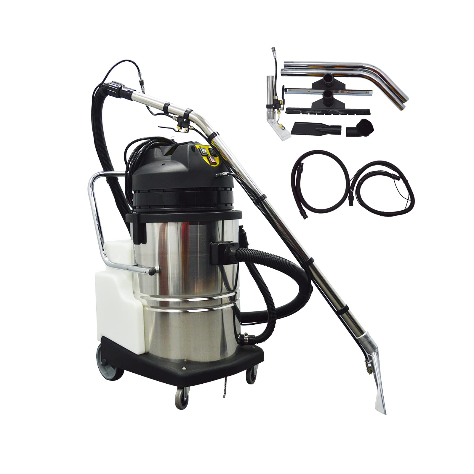 Powerful 16Gal/60L Upright Carpet Cleaner Machine with Telescoping Wand - 110V Canister Vacuum for Deep Cleaning - Perfect for Home, Office & Pet Hair Removal