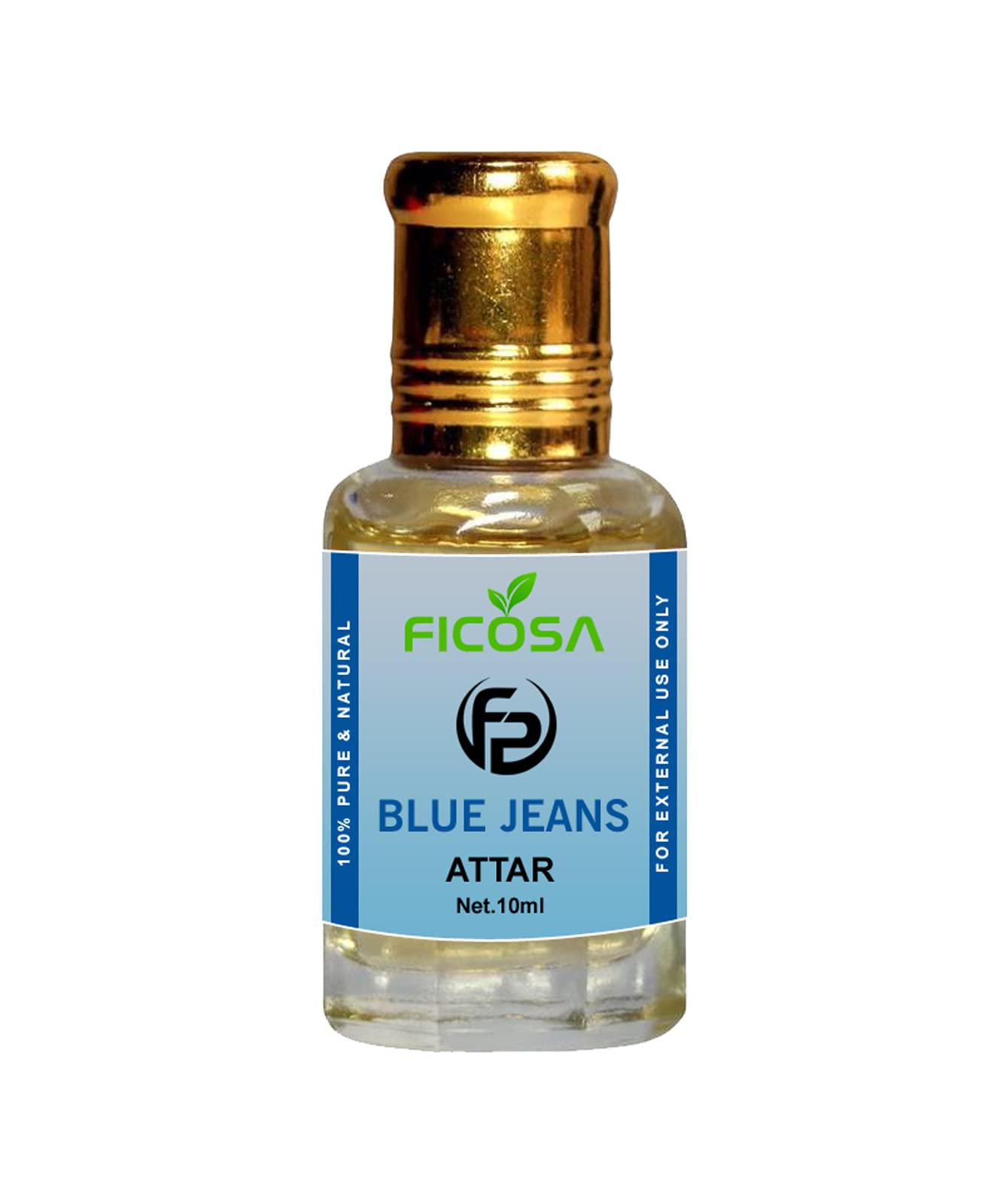 Premium Ficosa Blue Jeans Attar Perfume Oil for Men & Women - 100% Natural Alcohol-Free Fragrance with Floral Notes (10ml) | French Modern Scent for Daily Wear, Date Nights & Special Occasions