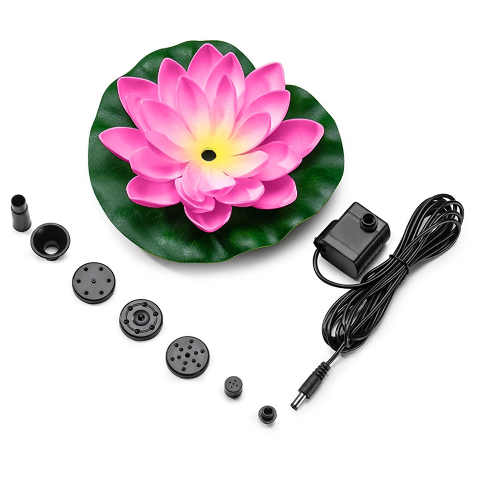 Solar Powered Fountain Bird Bath with 6 Nozzles - Free Standing Floating Lotus Outdoor Water Feature for Garden, Pond, Patio & Pool Decor | Solar Water Pump for Bird Watching & Relaxing Outdoor Spaces