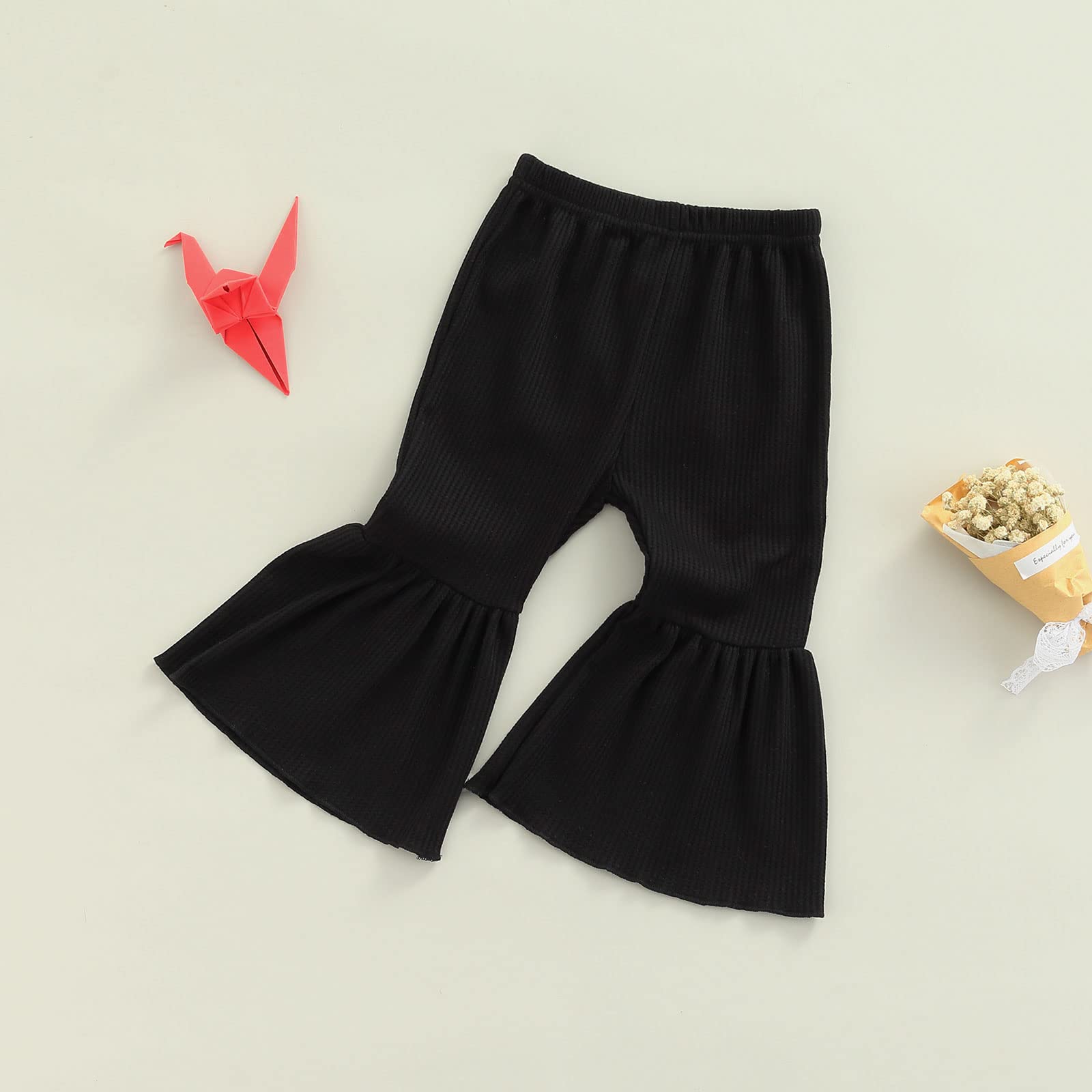 Toddler Bell Bottom Pants for Baby Girls - Soft Ruffle Leggings & Flare Trousers - Perfect for Playtime, Parties, and Everyday Outfits