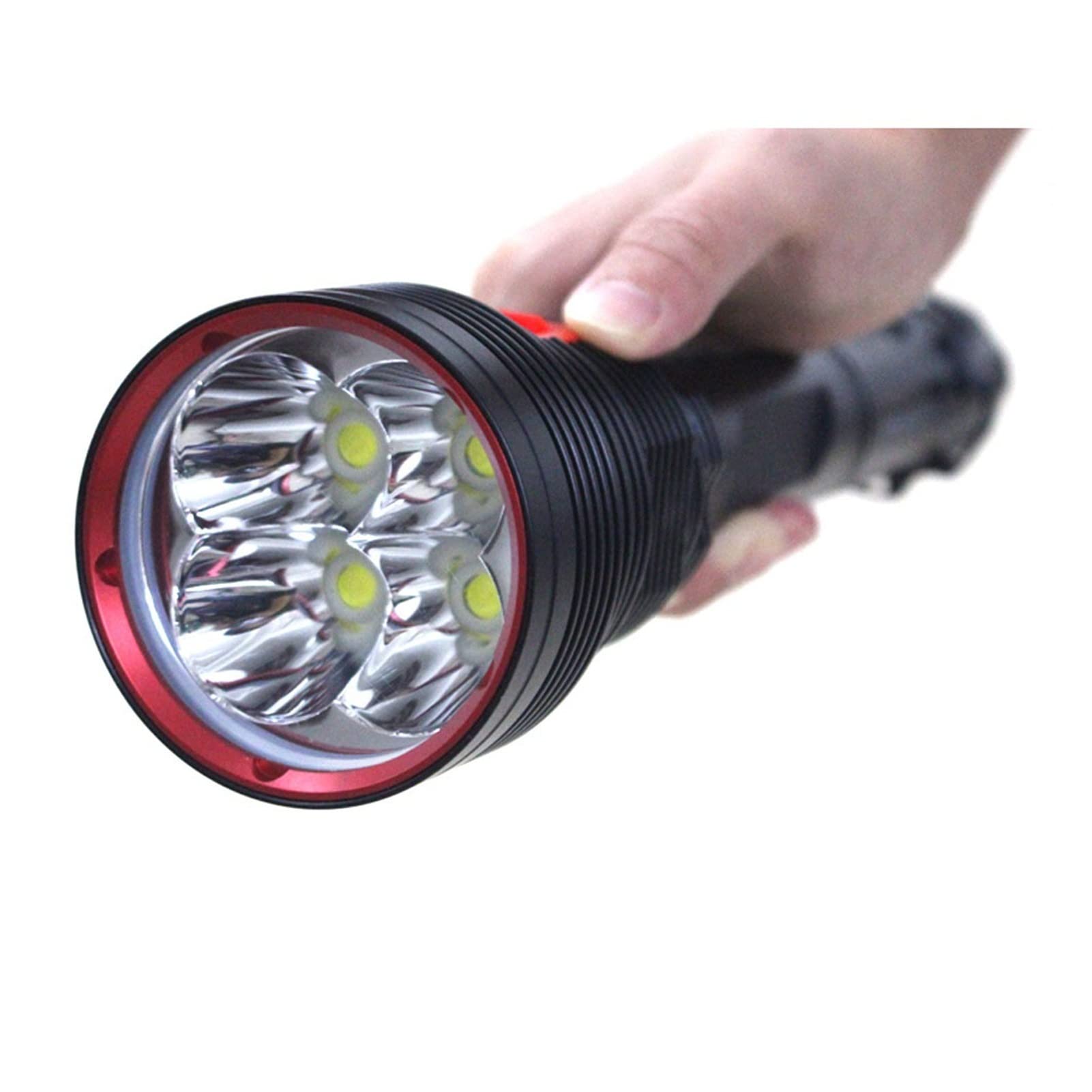 8000 Lumens Scuba Diving Flashlight - 4 XHP70 LED Waterproof Dive Light with Solid Durability | Professional Underwater Torch for Night Diving, Cave Exploration & Marine Photography (Cool White)