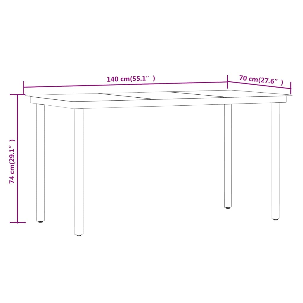 vidaXL 5-Piece Patio Dining Set - Outdoor Garden Furniture with Table and Chairs for Lawn, Yard, Terrace & Balcony - Gray and Black - Perfect for Backyard BBQs, Poolside Gatherings & Al Fresco Dining