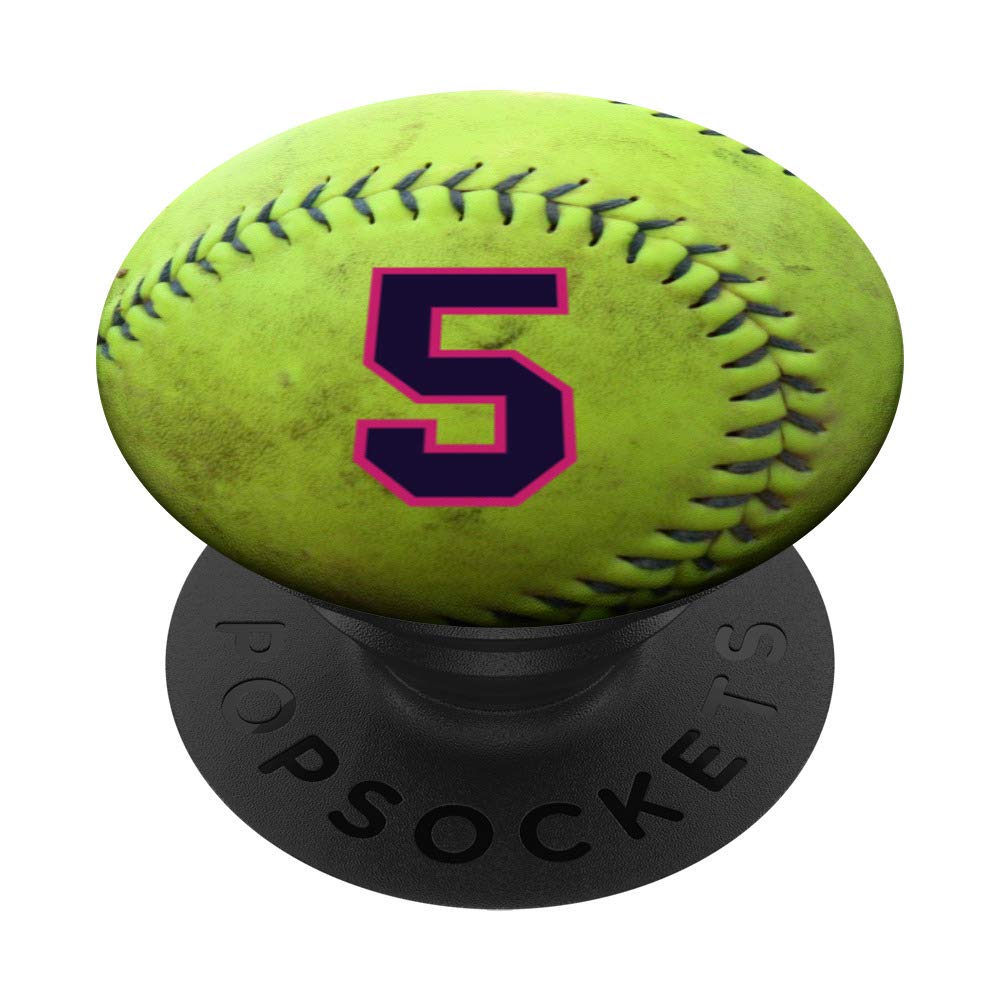 Premium No.5 Softball Phone Stand for Girls - Durable & Stylish Holder for iPhone, Samsung - Perfect for Bedroom, Desk, and Car Use