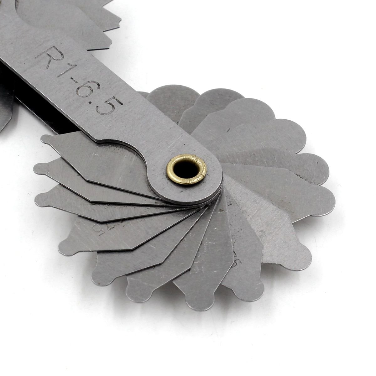 34-Piece Concave/Convex Arc Gage Fillet Set - R1 to 6.5mm Metric Measuring Tool - Portable Radius Gauge for Metalworking, Woodworking & DIY Projects