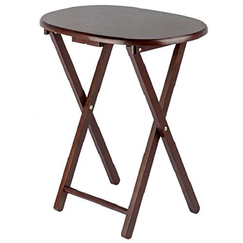 Contemporary Home Living Set of 5 Cappuccino Brown Wooden Snack Tables with Storage Stand, 25.50