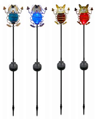 6 Pack Solar Spiral Animal Stake Lights for Garden Decor - Four Seasons Courtyard 830-1528 Outdoor Solar Lights for Pathway, Lawn, Yard & Landscape Lighting