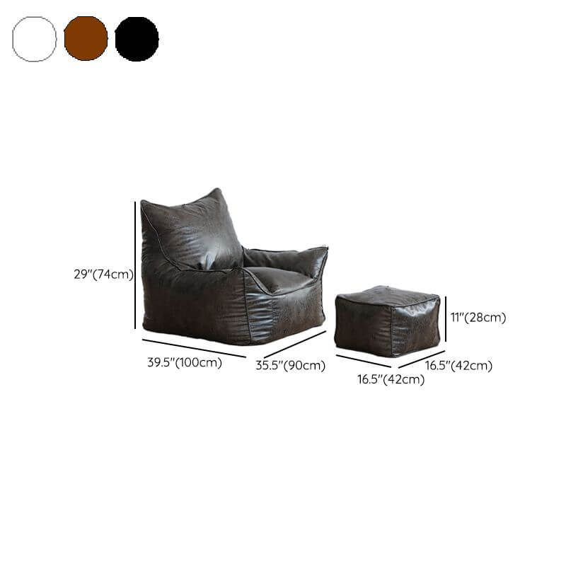 Premium Faux Leather Bean Bag Chair - Water Resistant & Removable Cover - Modern Comfort for Living Room, Bedroom, Game Room & Dorm Decor