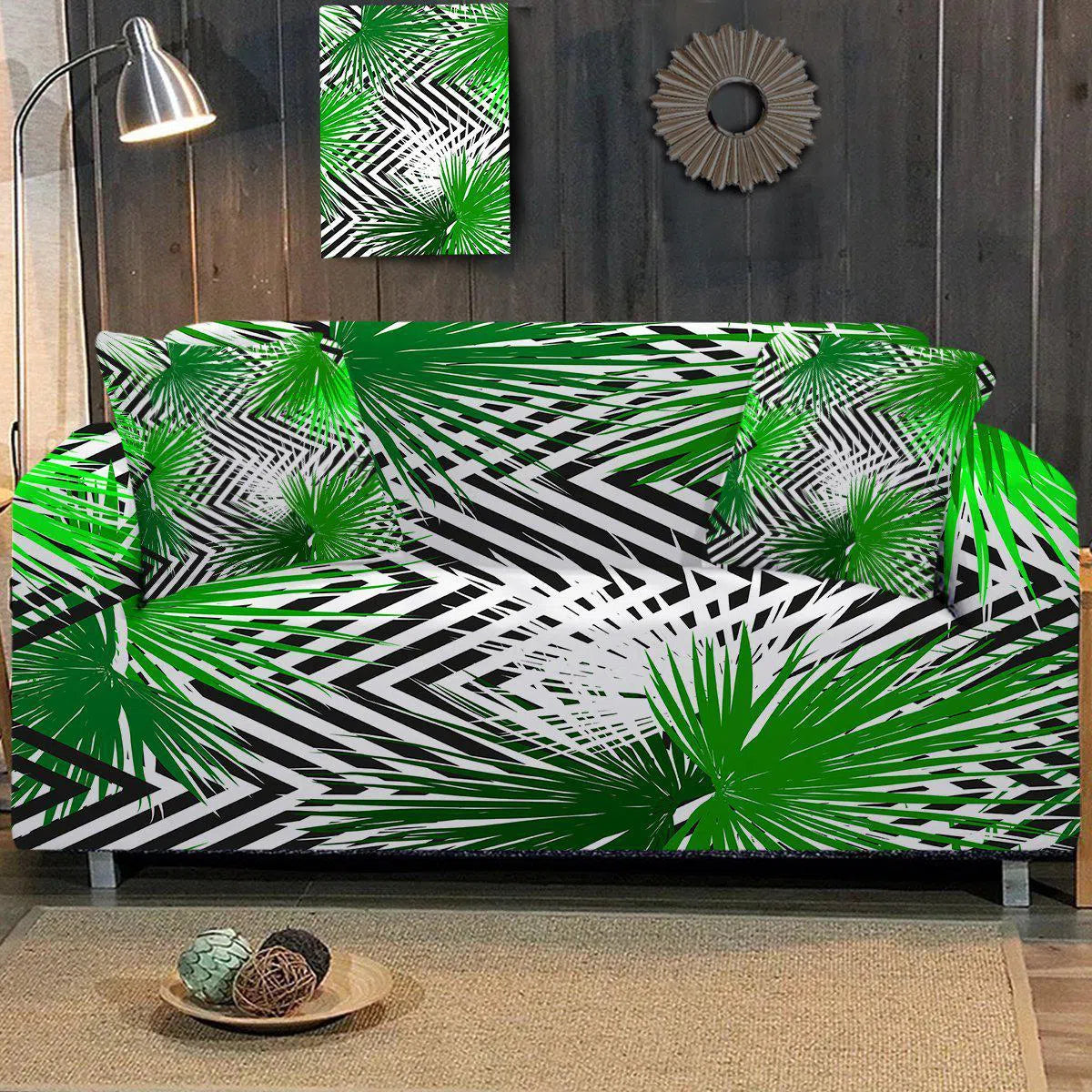 Premium Miami Beach Print Sofa Cover - Waterproof & Stretchable Couch Slipcover for Living Room, Sectional, Loveseat - Coastal Home Decor & Furniture Protection (Use for Beach House, Vacation Rental or Coastal-Themed Living Spaces)