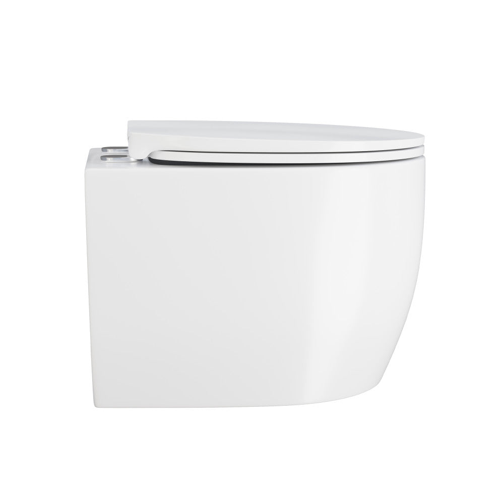 Wall-Mounted Toilet Bowl - Glossy White Modern Space-Saving Design for Small Bathrooms | Perfect for Contemporary Homes, Apartments & Commercial Spaces
