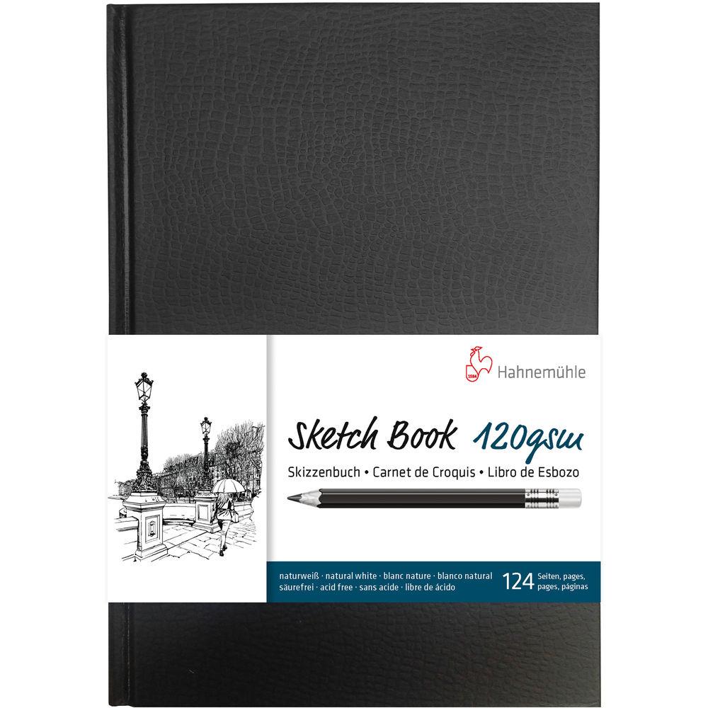 Hahnemühle Sketch Booklet - A5 Size, 20 Sheets, Black Cover | Premium Drawing Paper for Artists, Sketching & Watercolor | Perfect for Travel, Studio & Classroom Use