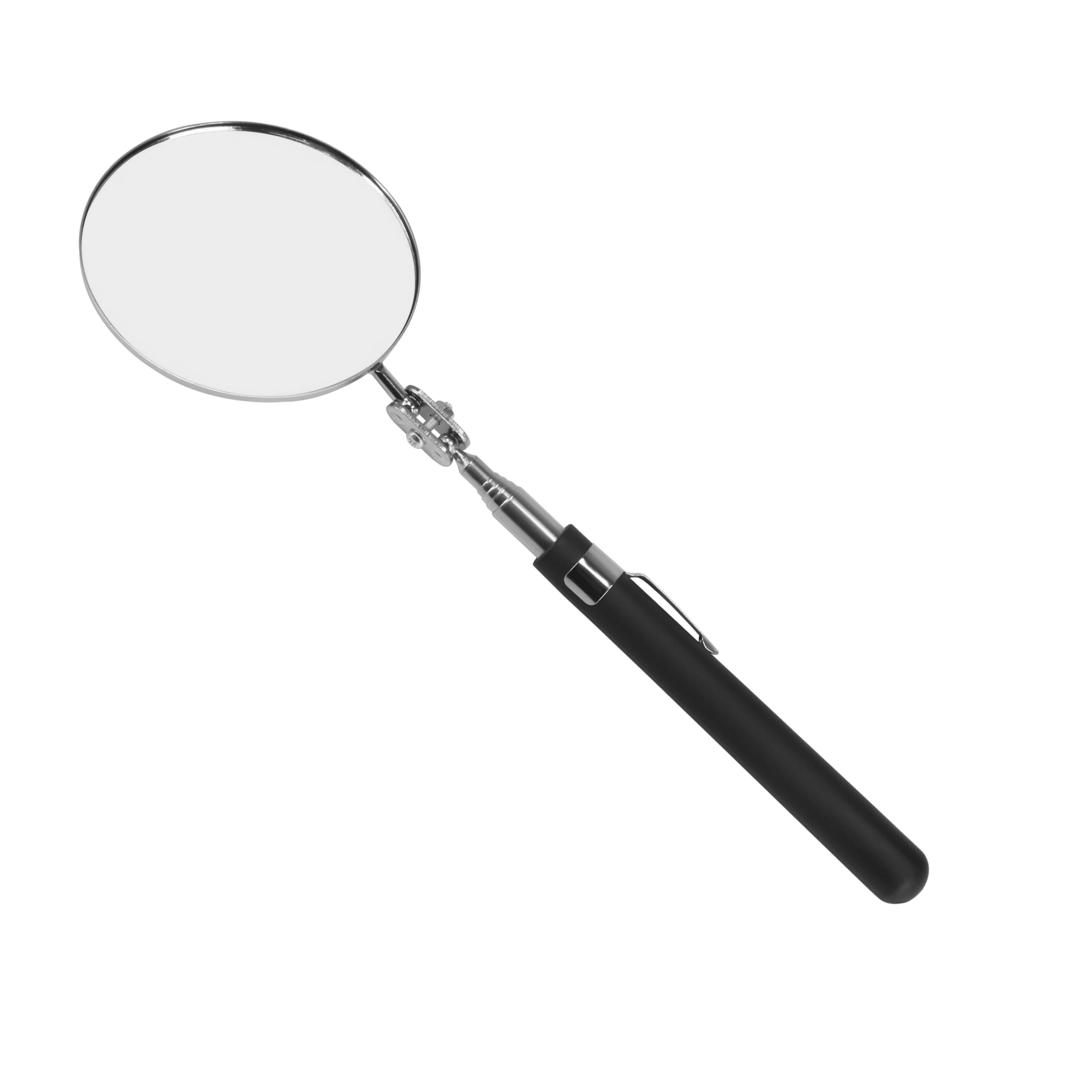 360° Rotating Telescopic Inspection Mirror with Buckle - Large Round Flexible Welding Mirror for Automotive, HVAC & Plumbing Inspections (Inspection Mirror-01)